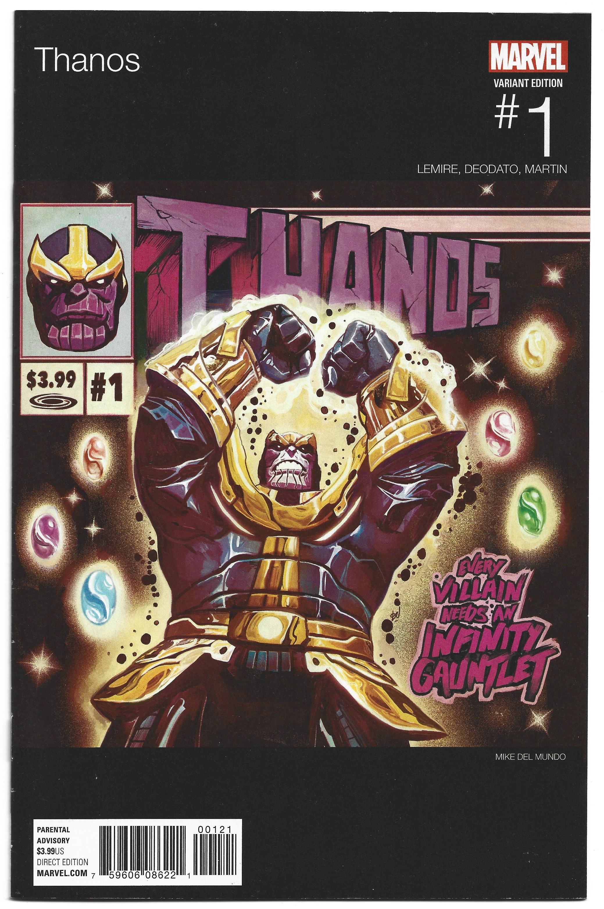 Thanos #1 Mike Del Mundo Hip Hop Variant Lemire Marvel 2017 VF/NM