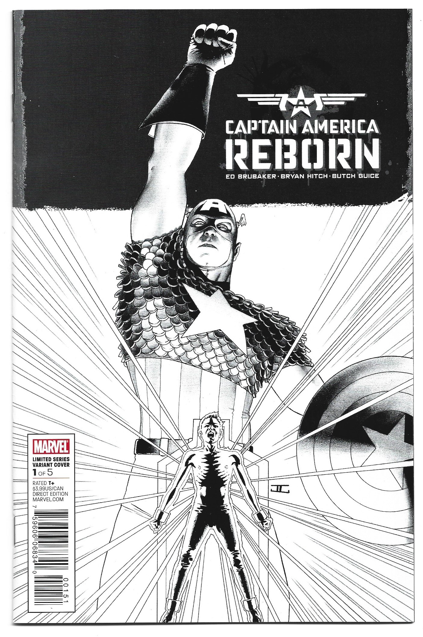 Captain America Reborn #1 1:70 John Cassaday Sketch Variant Marvel 2009 VF/NM