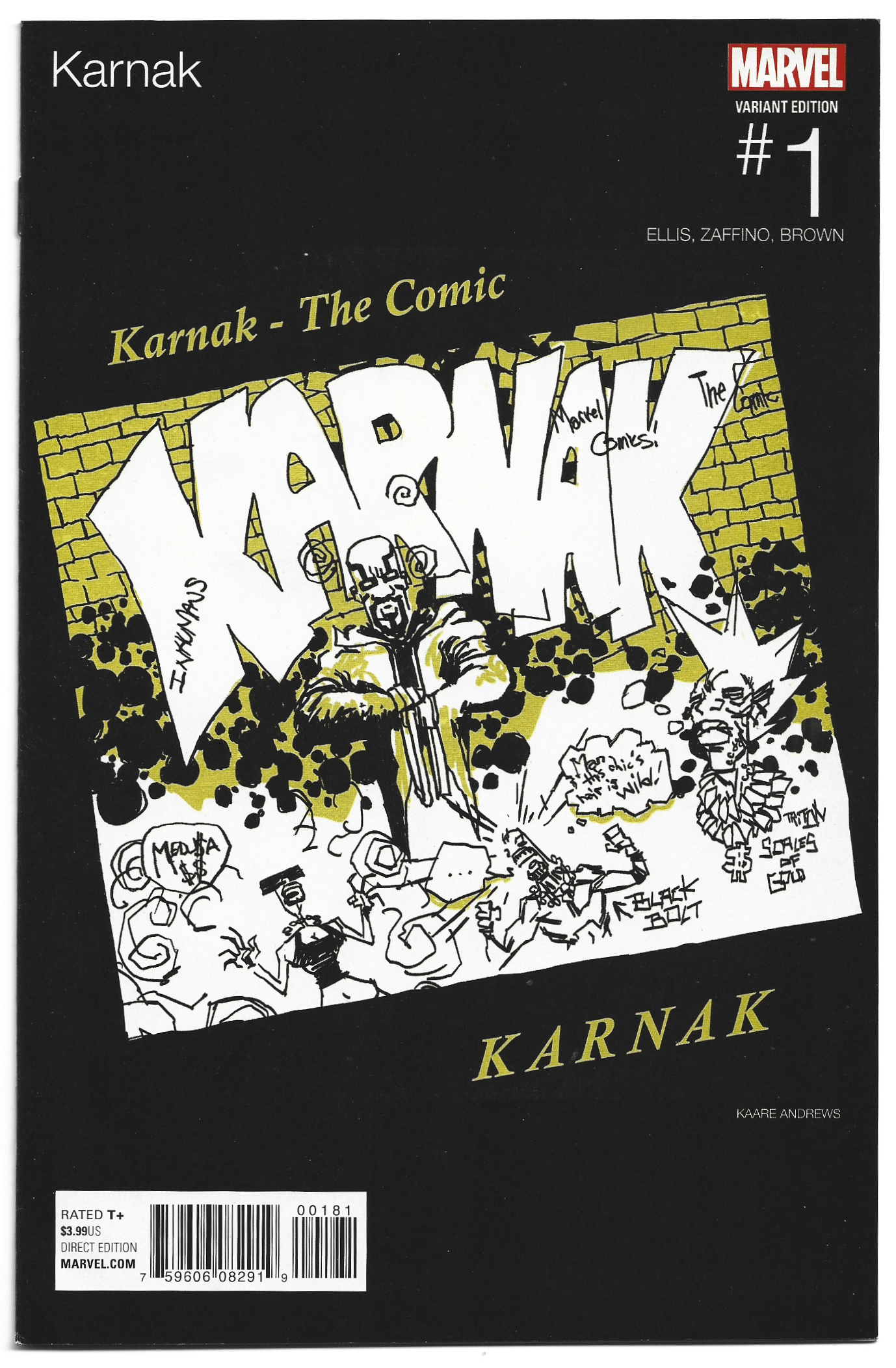 Karnak #1 Kaare Andrews Hip Hop Variant Marvel 2015 VF/NM