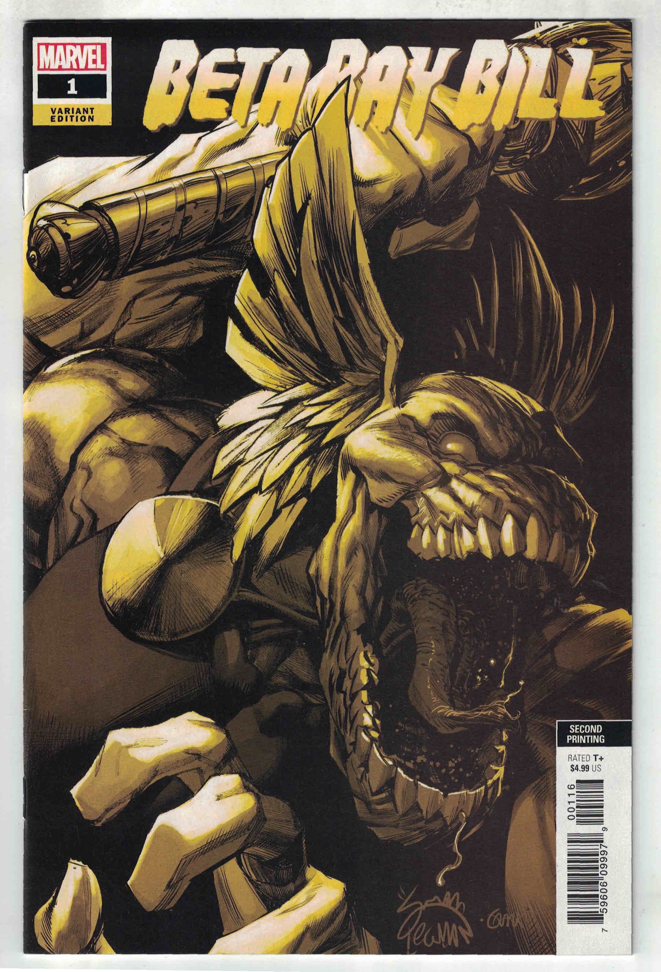 Beta Ray Bill #1 1:25 Ryan Stegman 2nd Print Gold Variant Marvel 2021 VF/NM