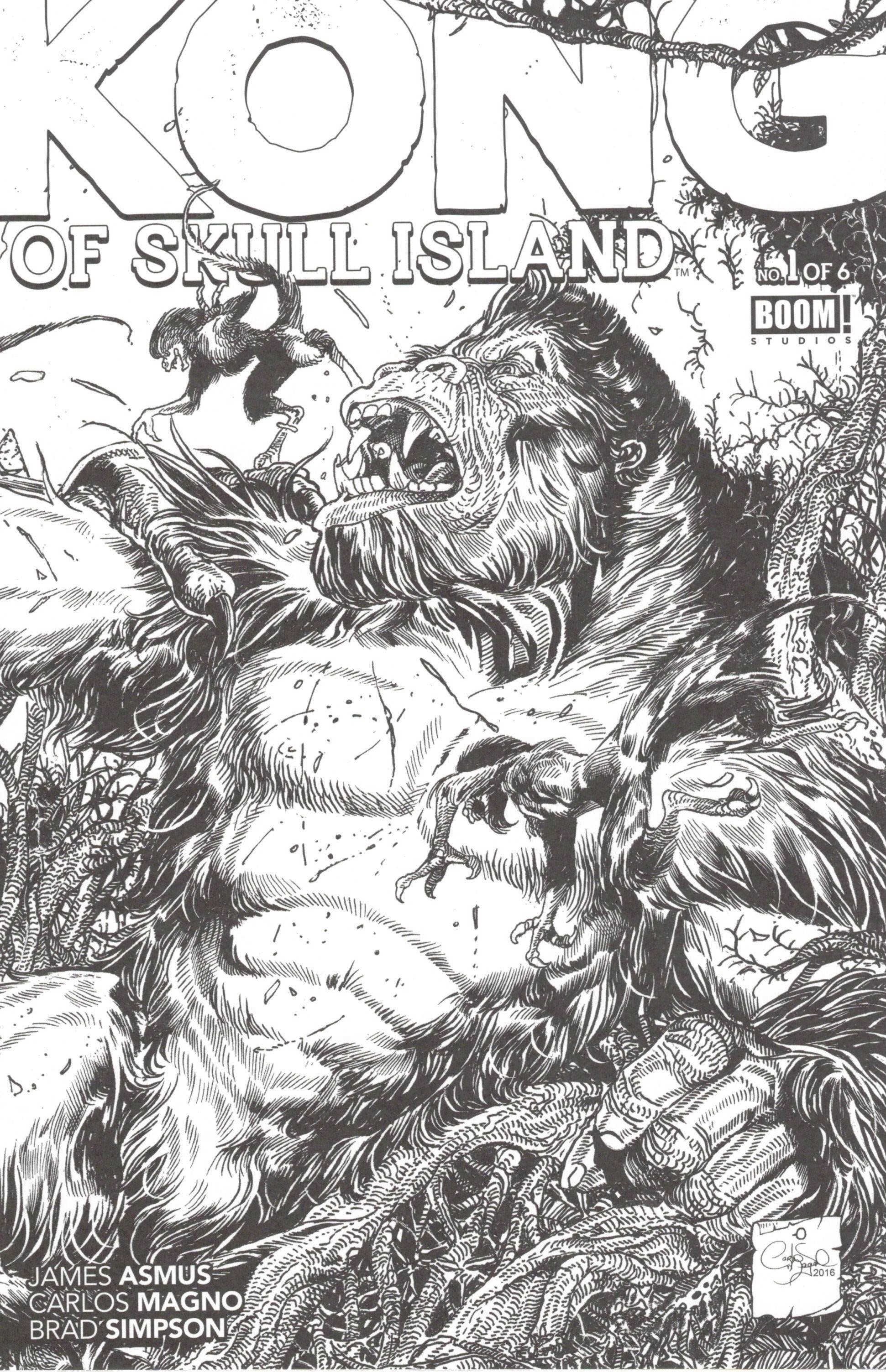 Kong of Skull Island #1 Carlos Magno Coloring Book Variant Boom 2016