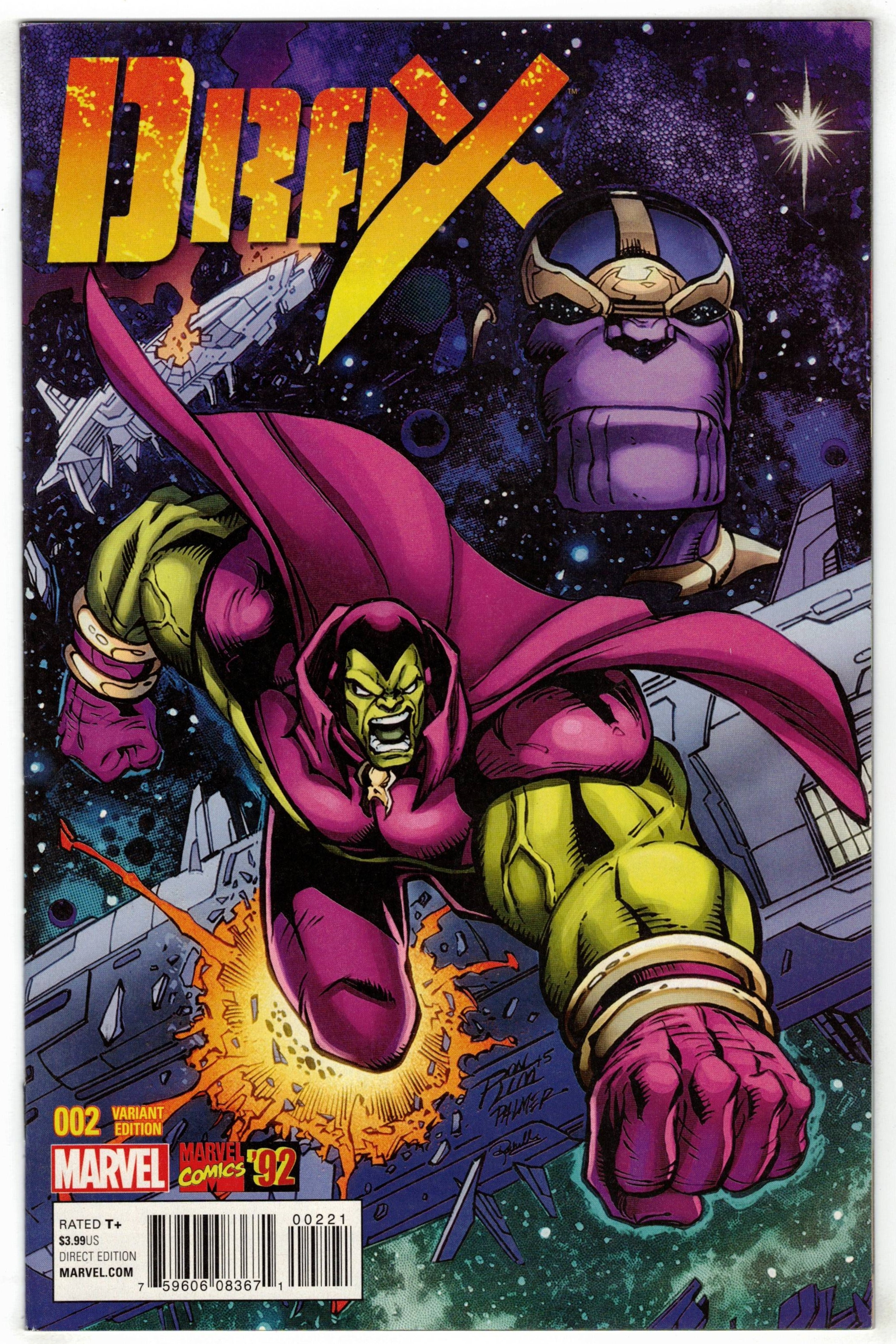 Drax #2 1:20 Ron Lim Marvel 92 Variant 2015 Guardians Thanos VF/NM
