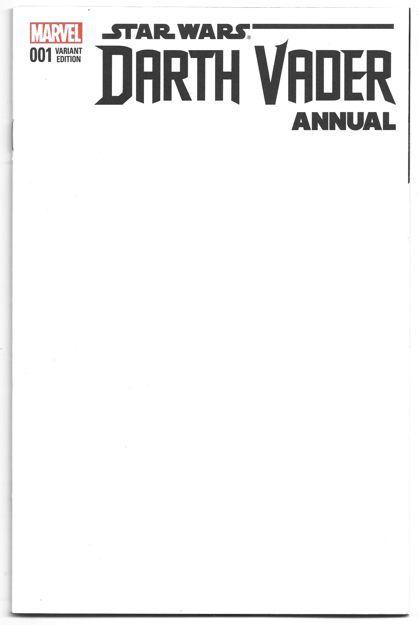 Darth Vader Annual #1 Blank Sketch Variant Star Wars 2015 Gillen Yu NM-