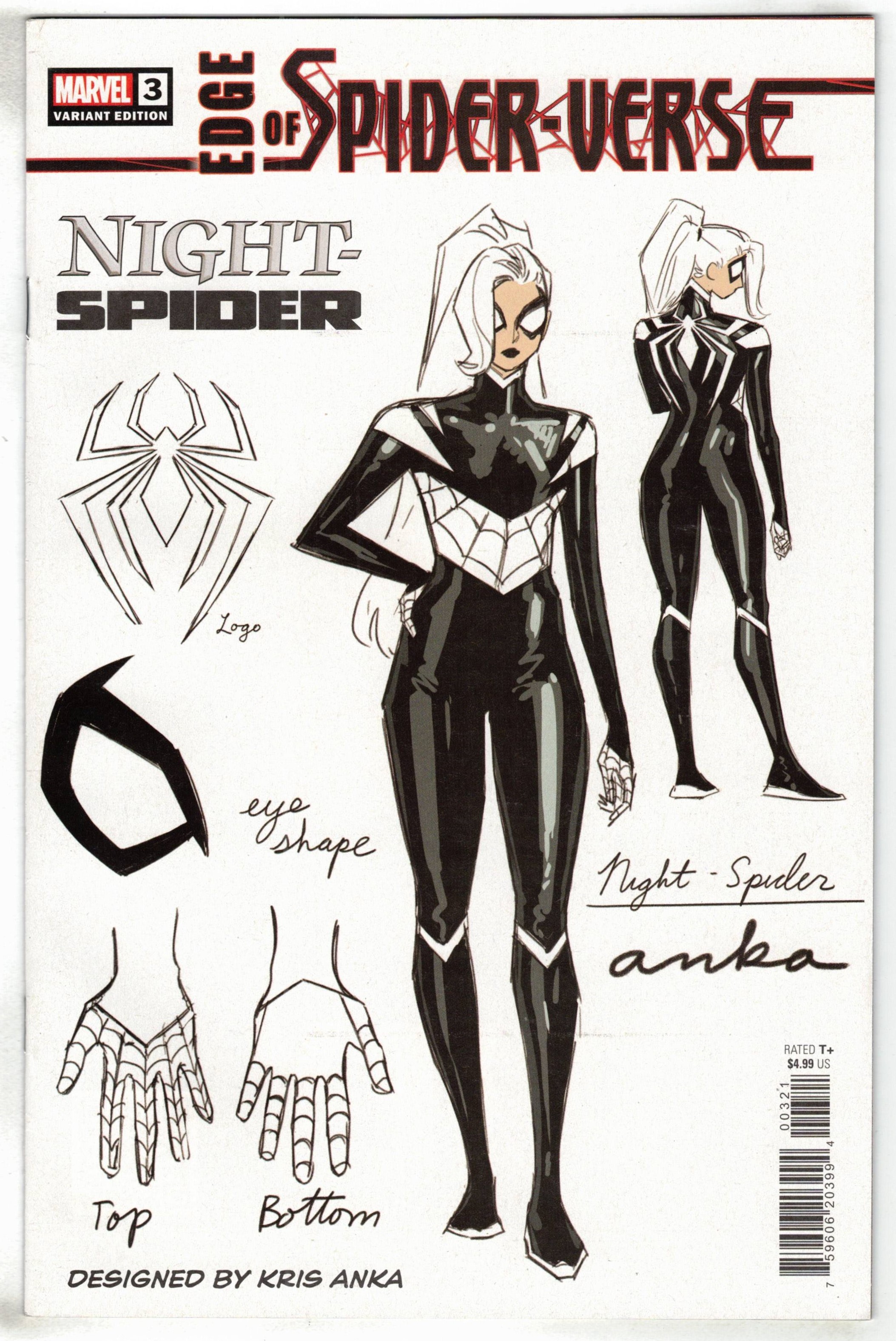 Edge of Spider-Verse #3 1:10 Anka Night-Spider Design Variant 2022