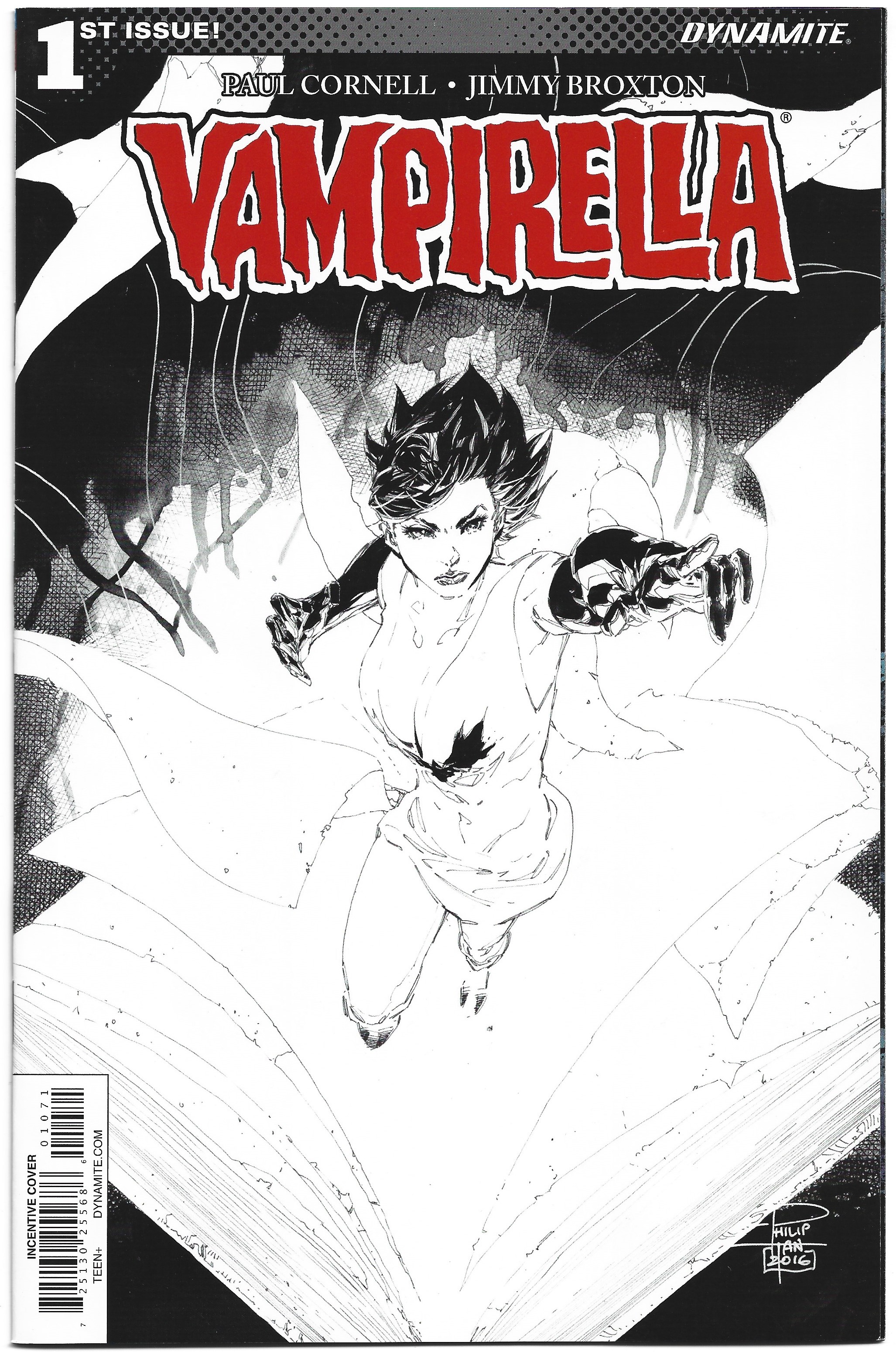Vampirella #1 1:20 Philip Tan Sketch Variant Dynamite 2017 VF/NM