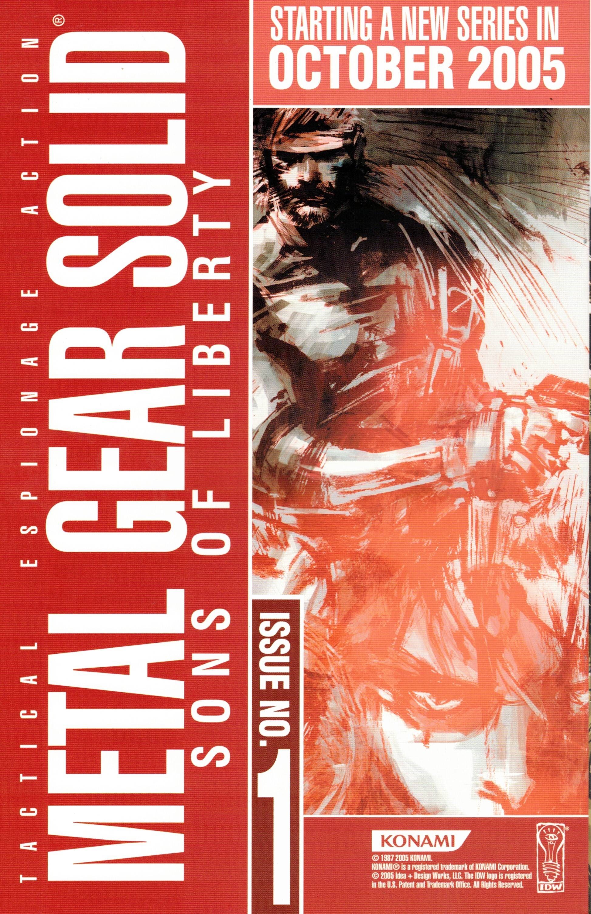 Metal Gear Solid Sons of Liberty #0 IDW 2005 Sourcebook Preview
