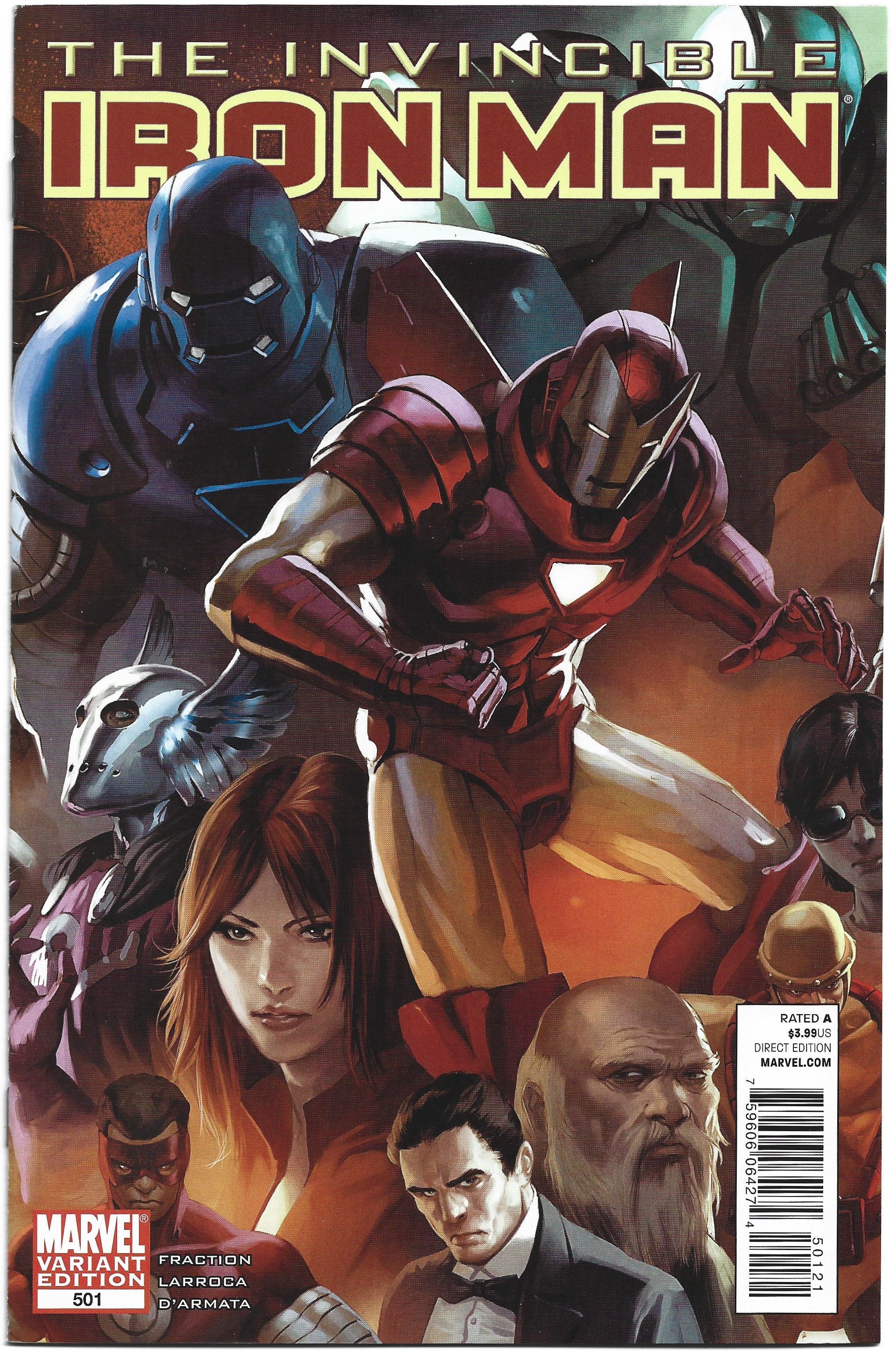 Invincible Iron Man #501 1:30 Djurdjevic Variant Fraction Larroca Marvel 2008 VF/NM