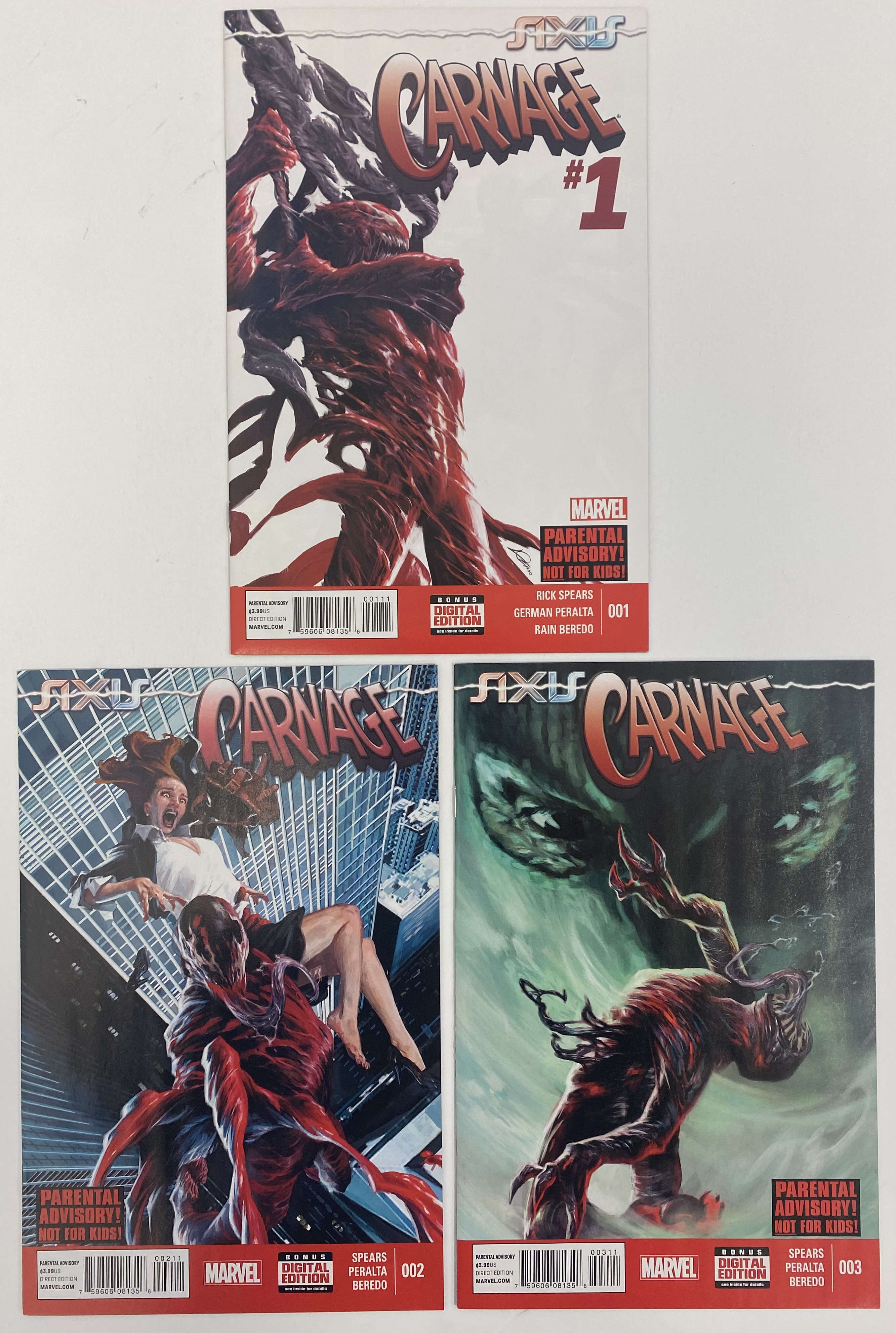 Axis Carnage #1-3 Complete Series Lozano Peralta Spears Marvel