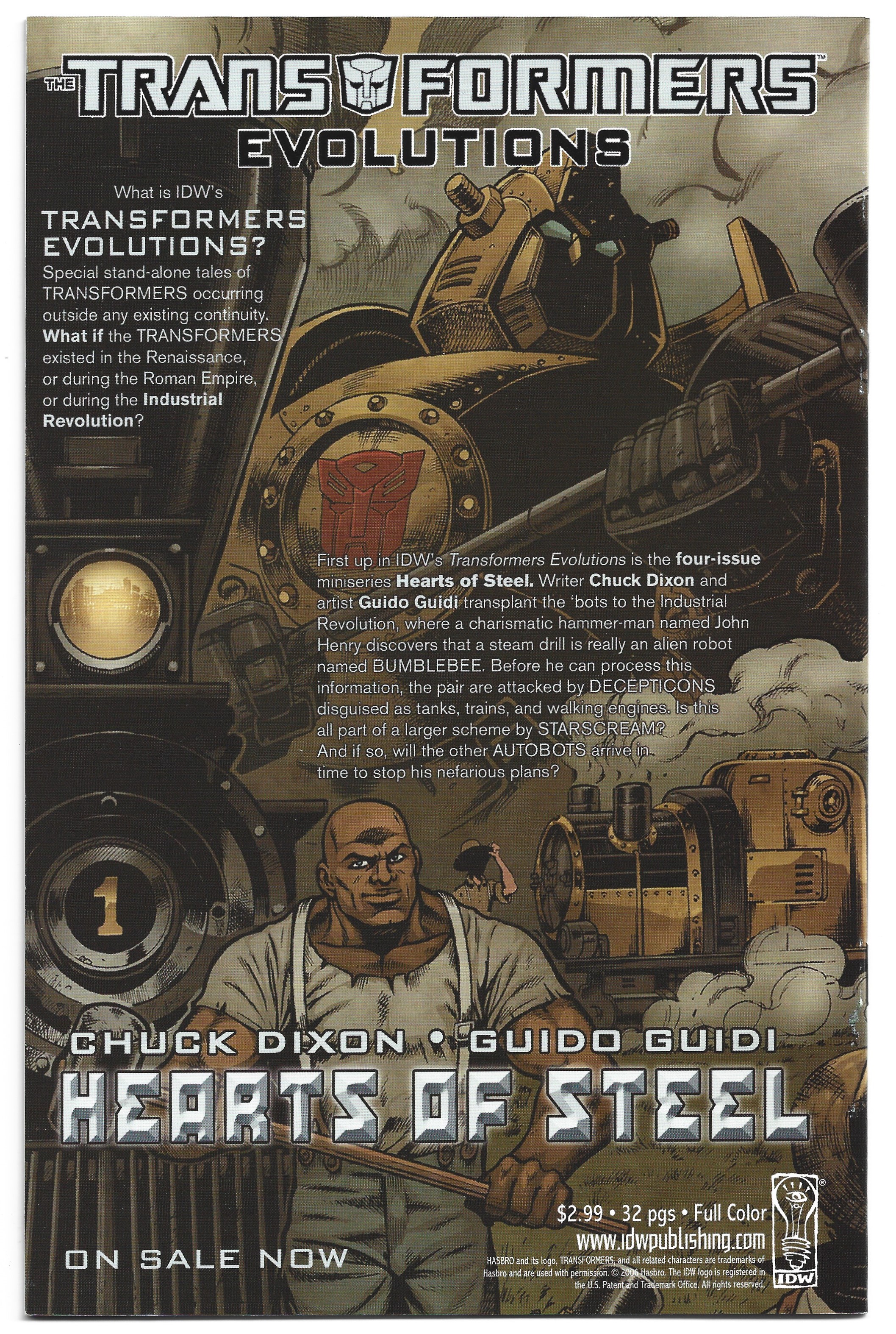 Transformers Generations #6 Retro Art Variant IDW 2006 VF/NM