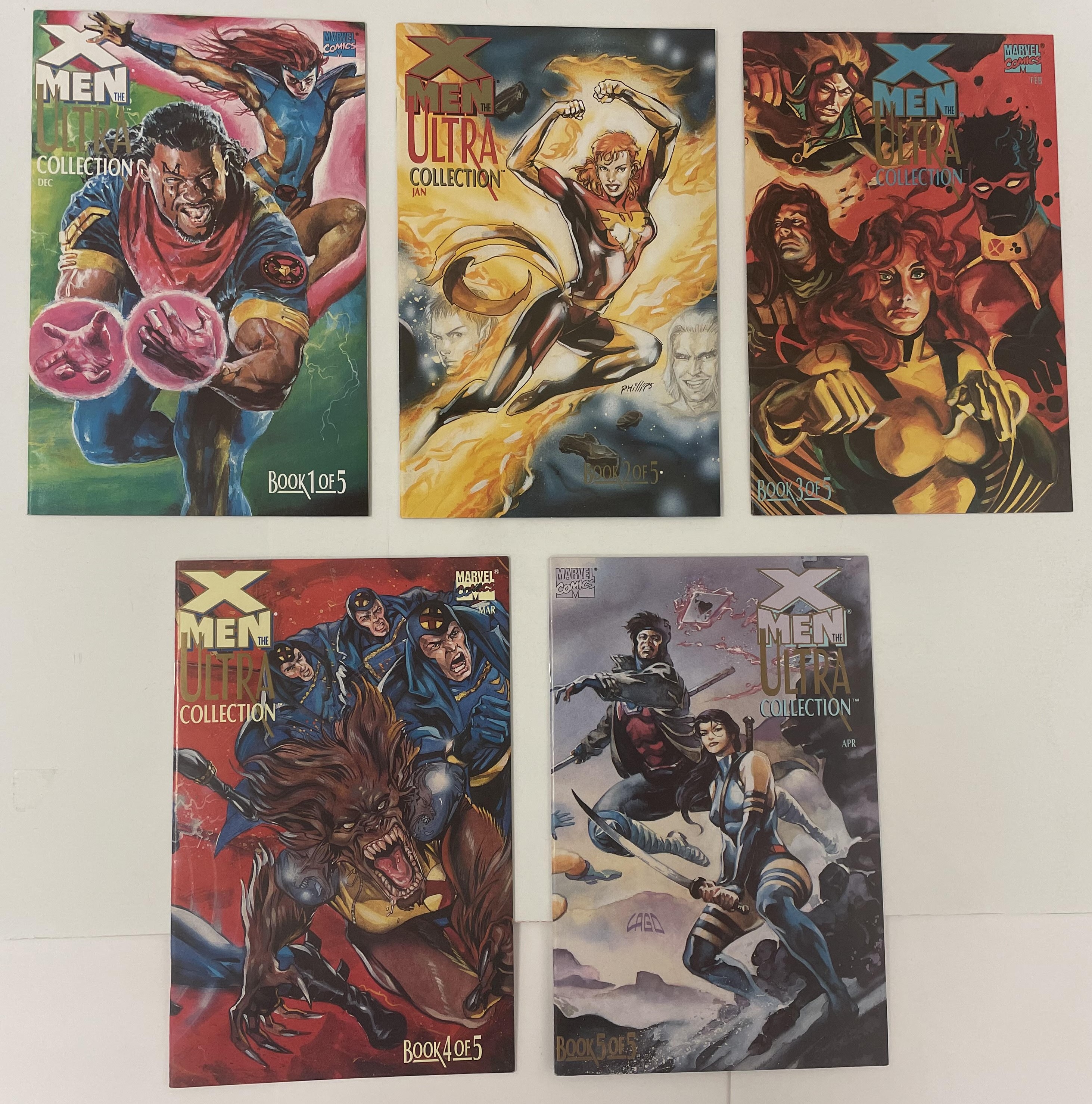 X-Men the Ultra Collection #1-5 Full Set Marvel 1994 VF/NM