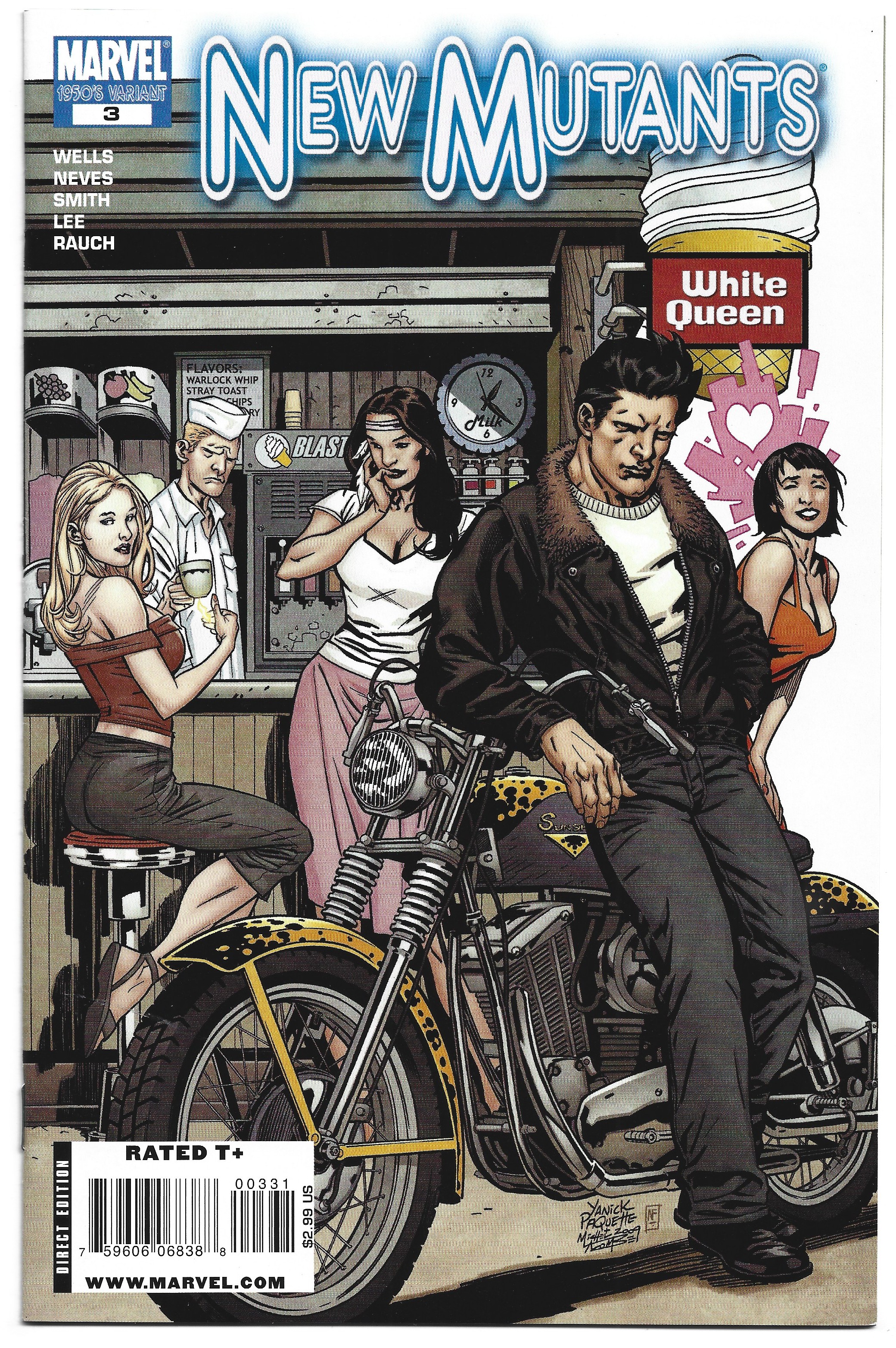 New Mutants #3 1:10 Paquette 50s Decade Variant Marvel 2009 VF/NM