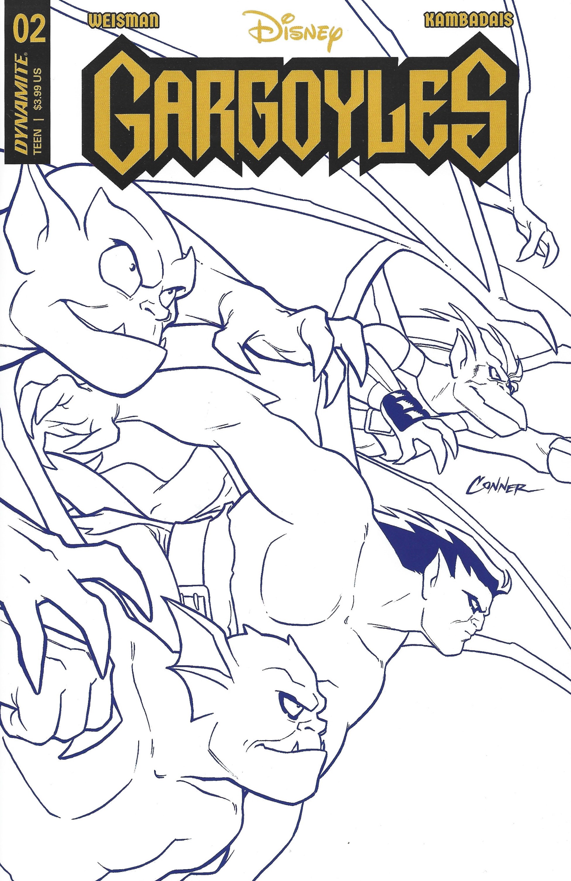 Gargoyles #2 1:20 Amanda Conner Purple Line Art Variant Dynamite