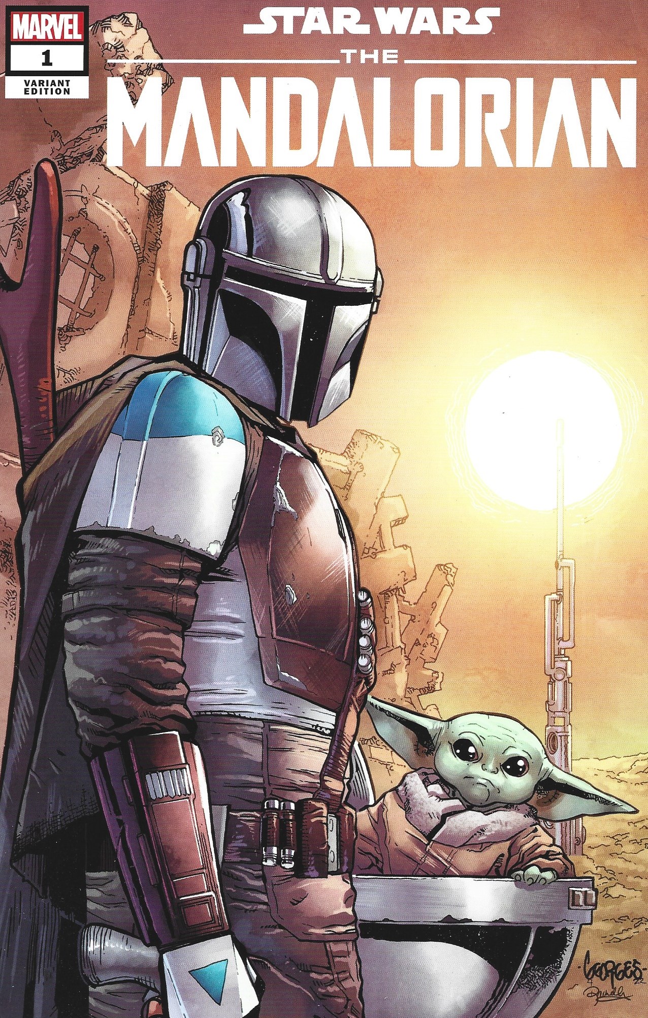 Star Wars The Mandalorian #1 Georges Jeanty Galaxycon Exclusive
