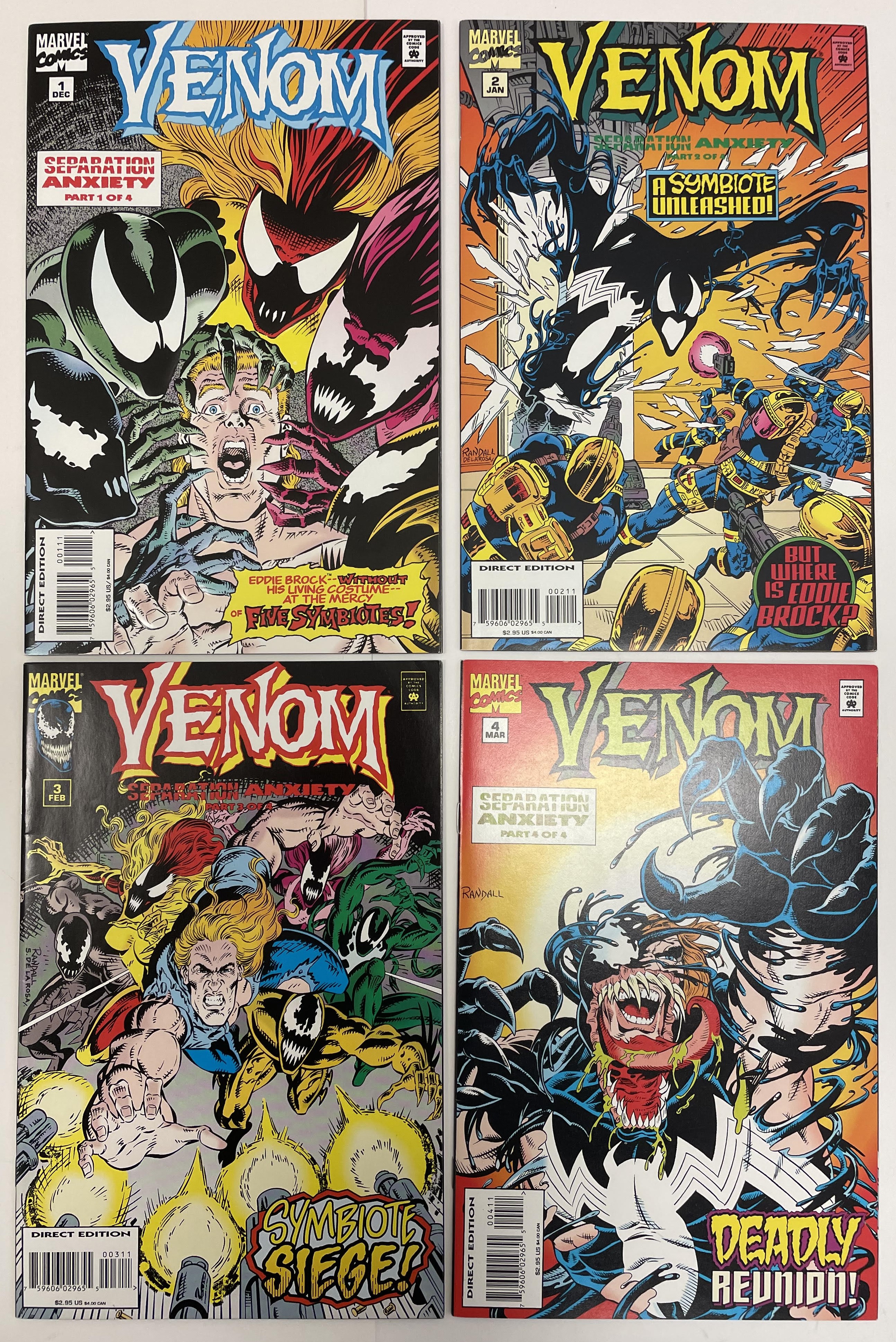 Venom Separation Anxiety #1-4 Full Set Howard Mackie Marvel 1994