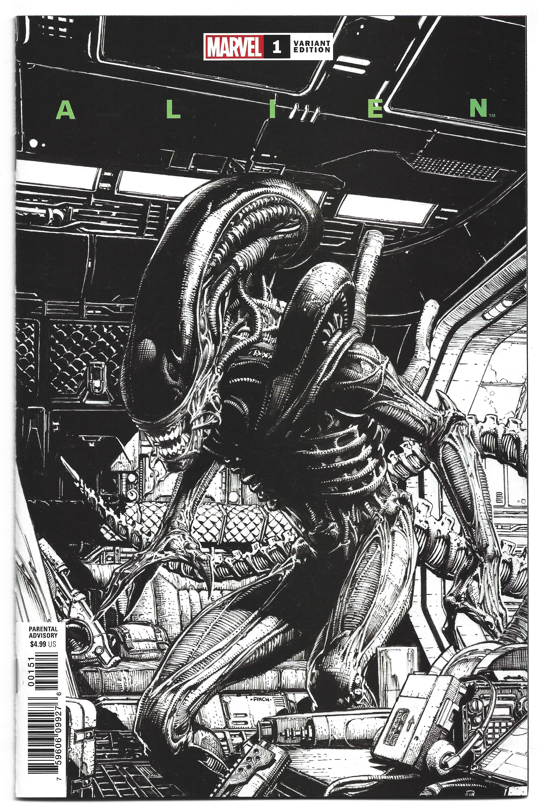 Alien #1 David Finch One-Per-Store B&W Variant Marvel 2021 VF/NM