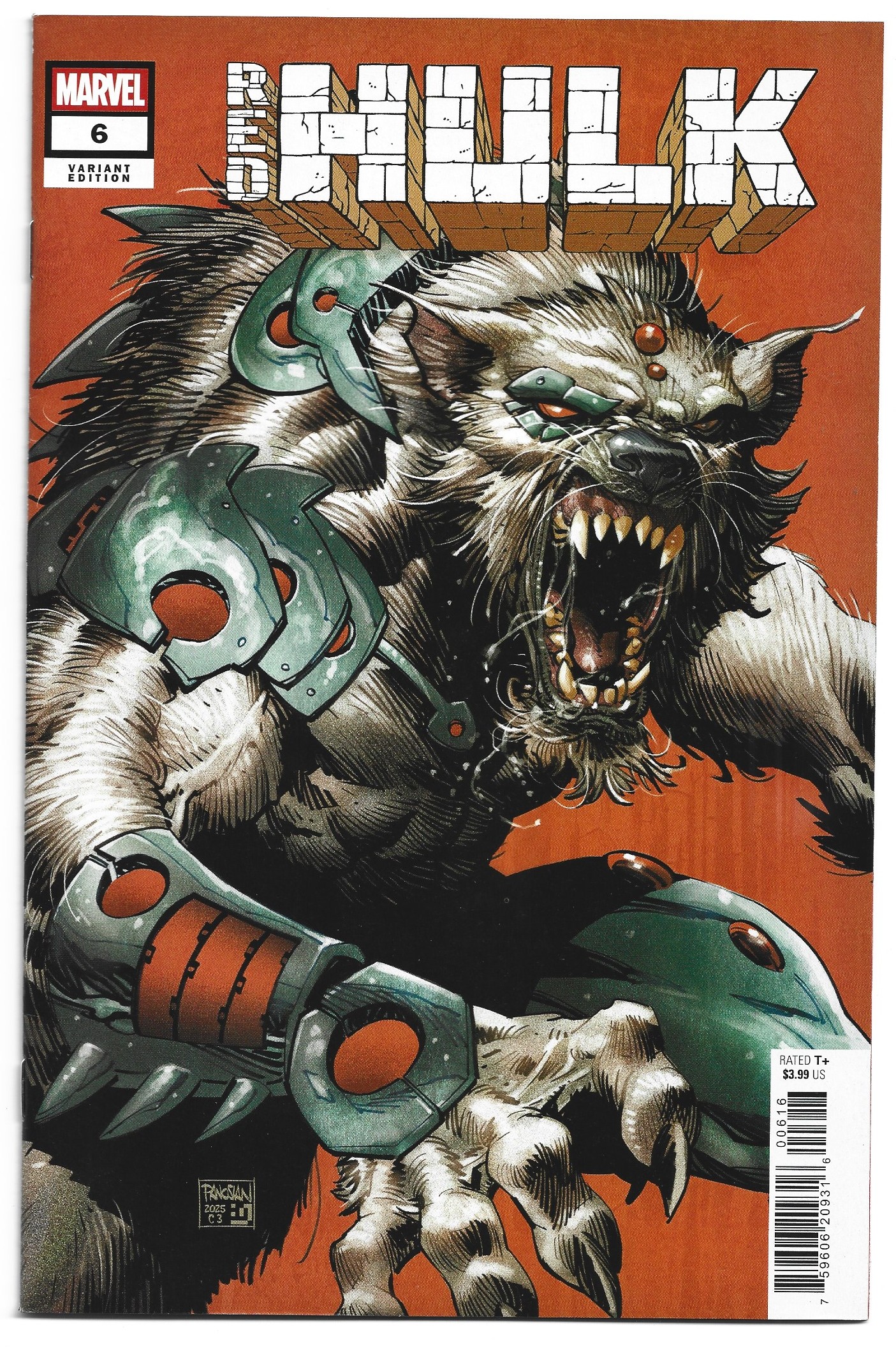 Red Hulk #6 1:25 Dan Panosian War-Wolf Variant Marvel 2025 VF