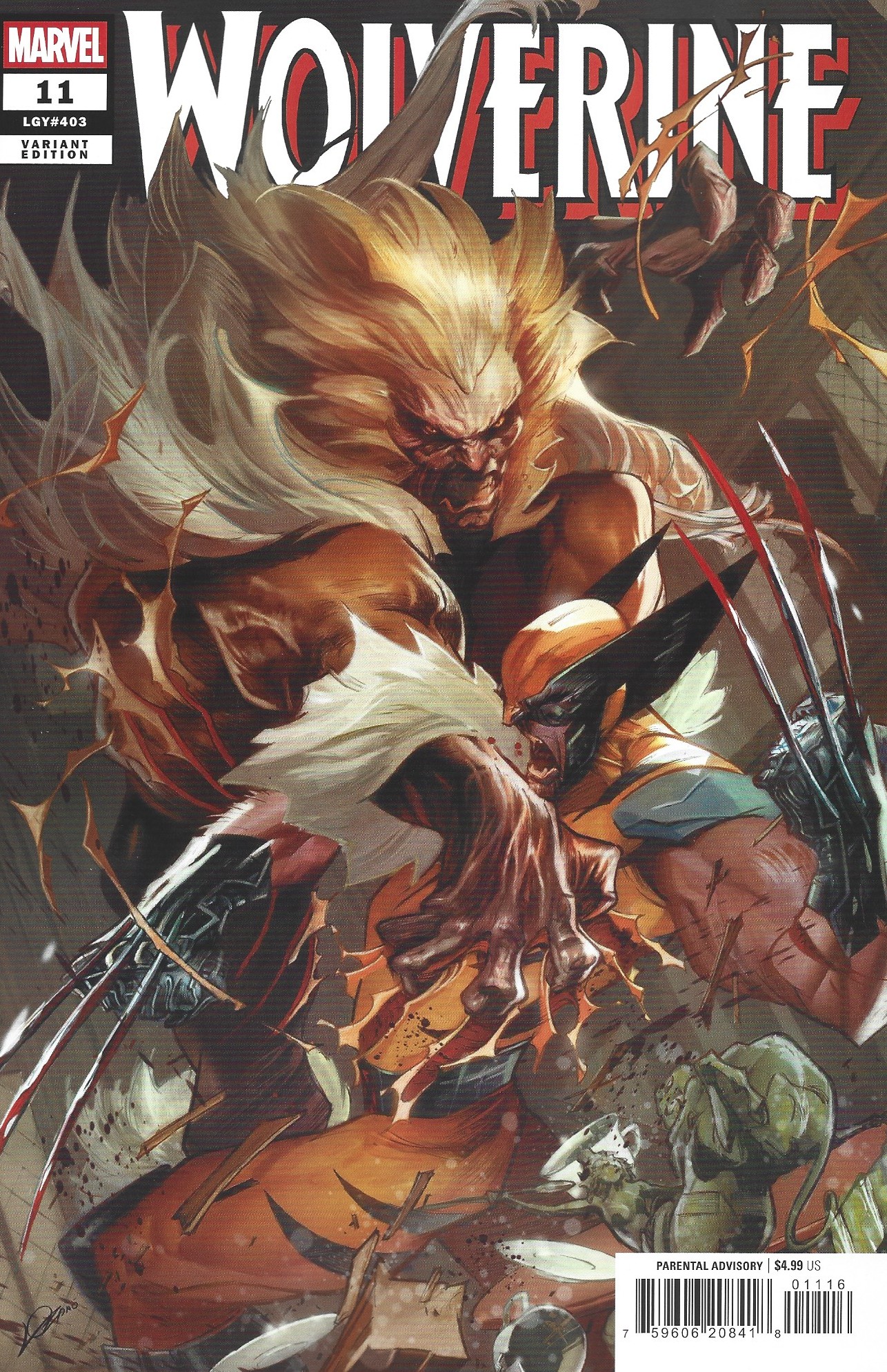 Wolverine #11 1:25 Alexander Lozano Variant Sabretooth Marvel 2024