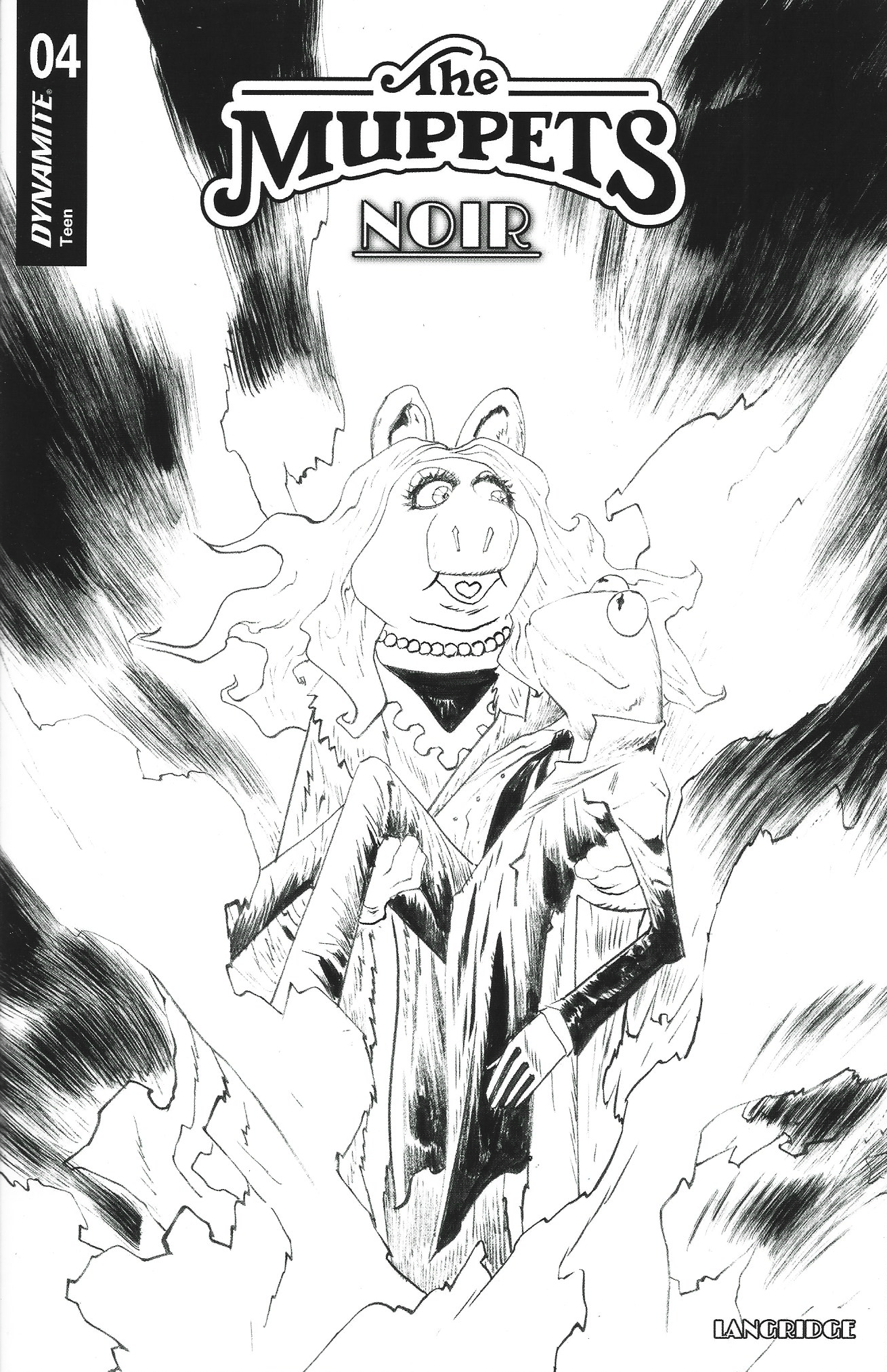 Muppets Noir #4 1:10 Jae Lee B&W Variant Dynamite 2026 Roger Langridge