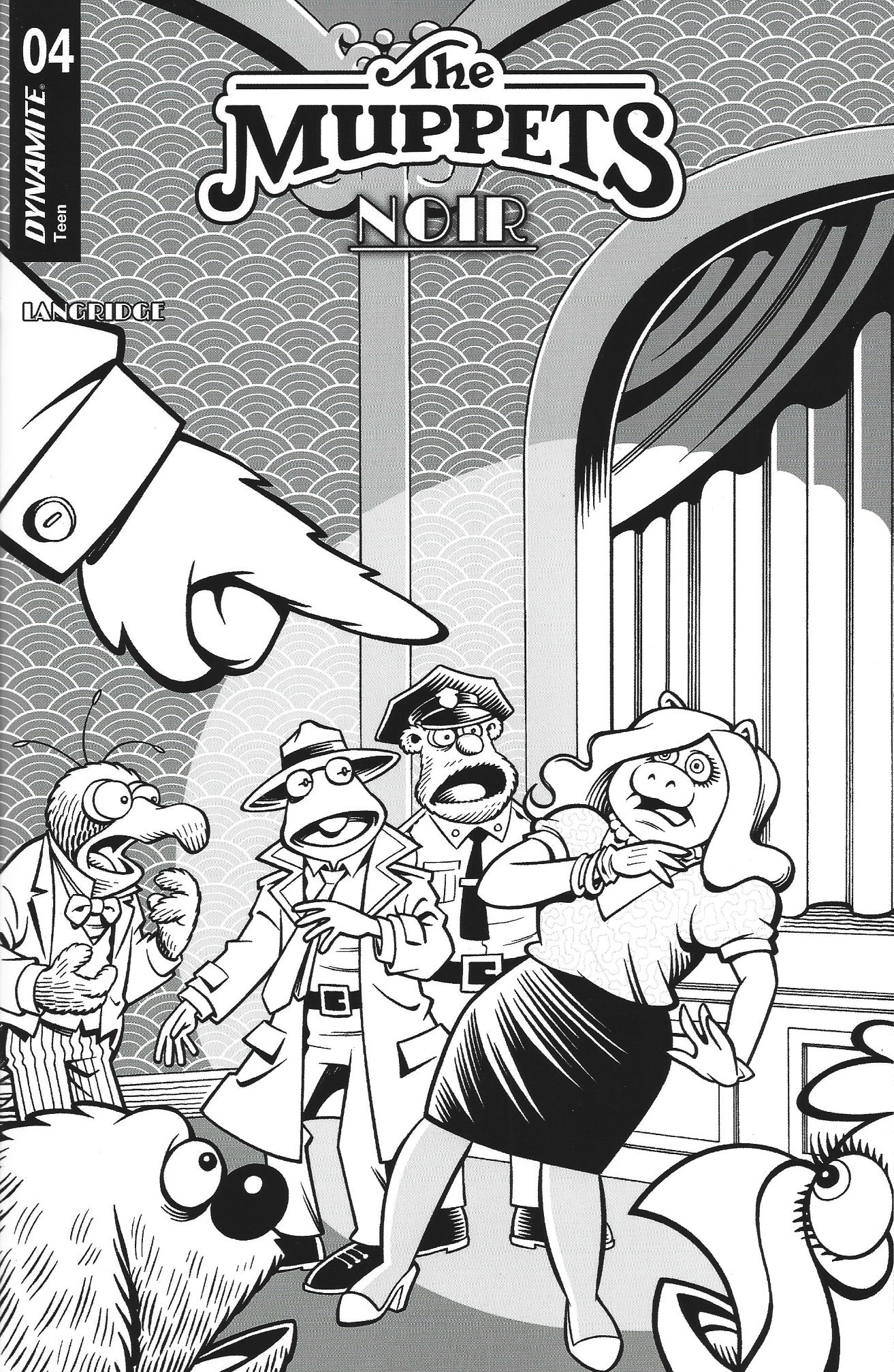 Muppets Noir #4 1:15 Roger Langridge B&W Variant Dynamite 2026