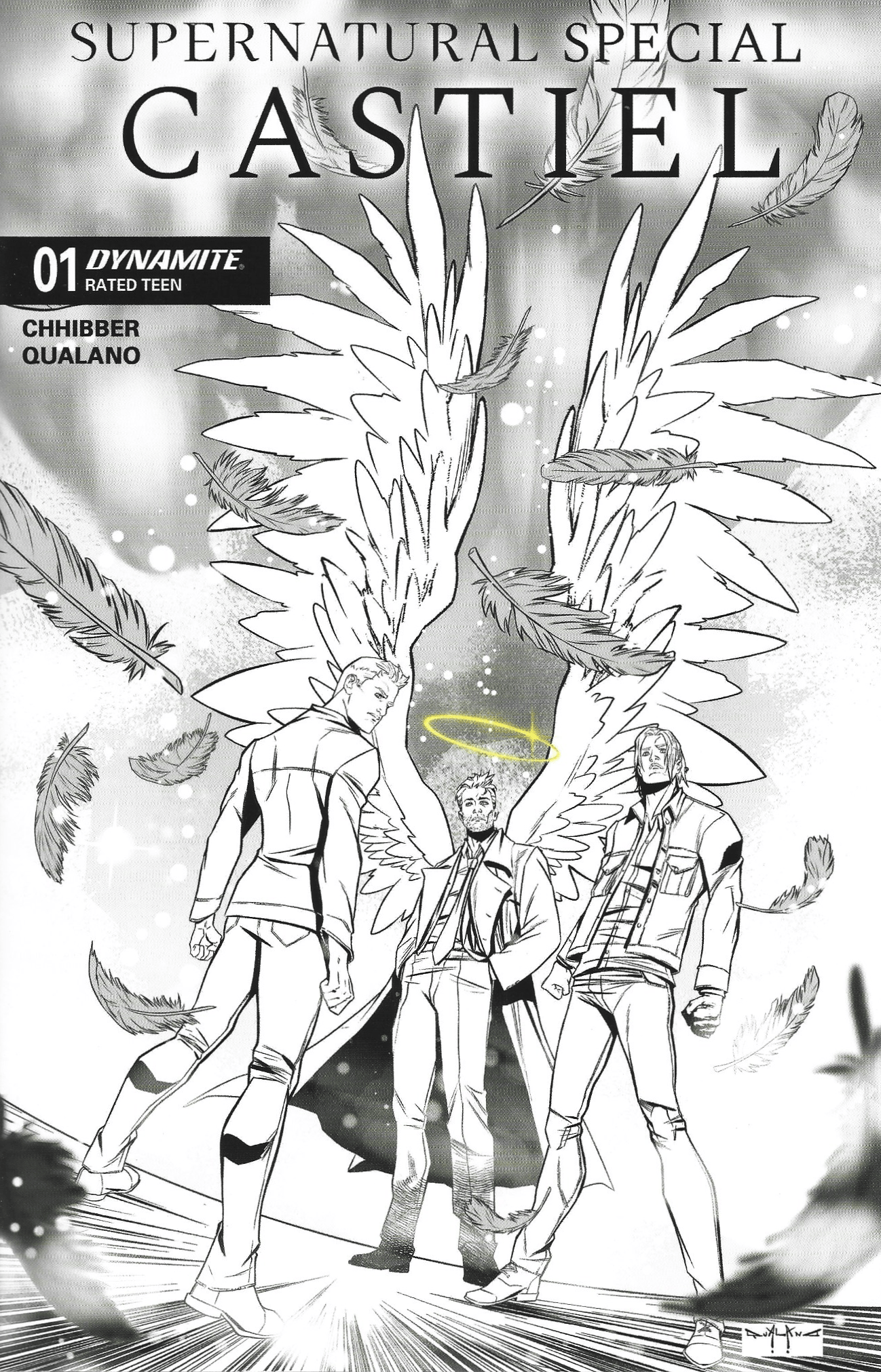 Supernatural Special Castiel #1 1:10 Pasquale Qualano B&W Variant Dynamite 2026