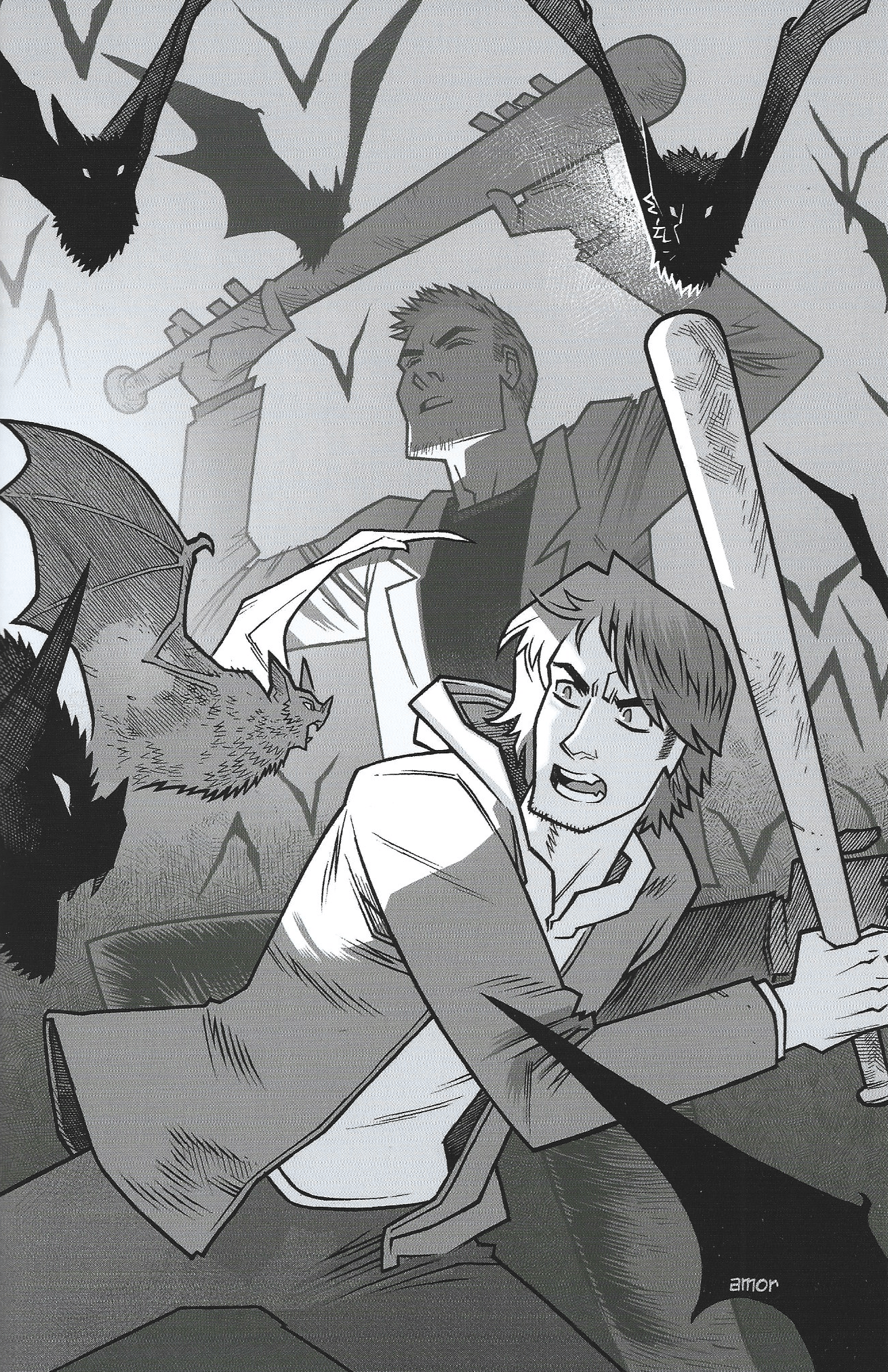 Supernatural #8 1:5 John Amor B&W Virgin Variant Dynamite 2025