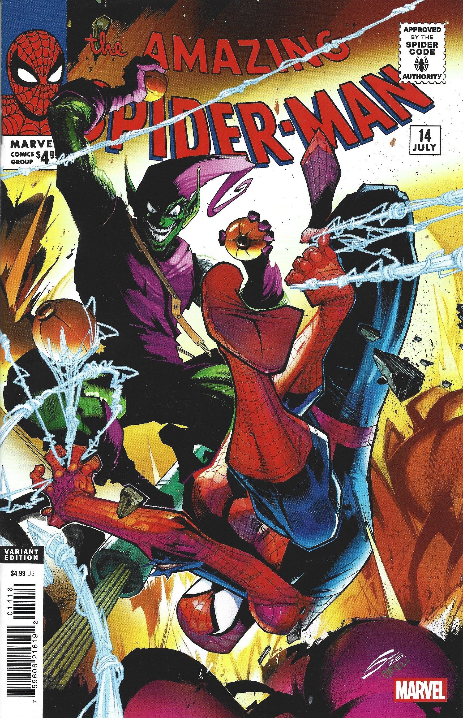 Amazing Spider-Man #14 Facsimile 1:25 Sandoval Variant Marvel 2026 1st Goblin