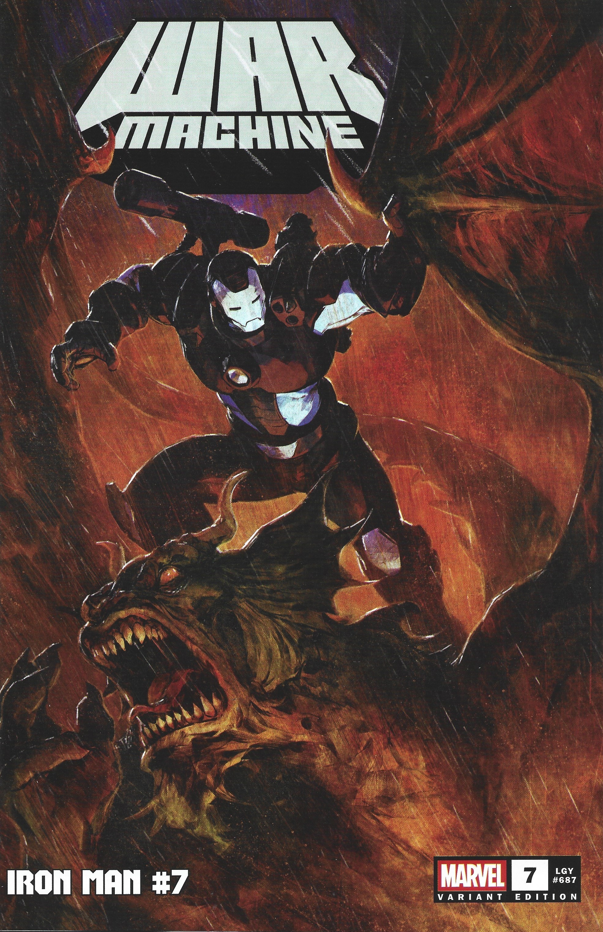 Iron Man #7 1:25 Dave Rapoza War Machine Variant Marvel 2025 Williamson