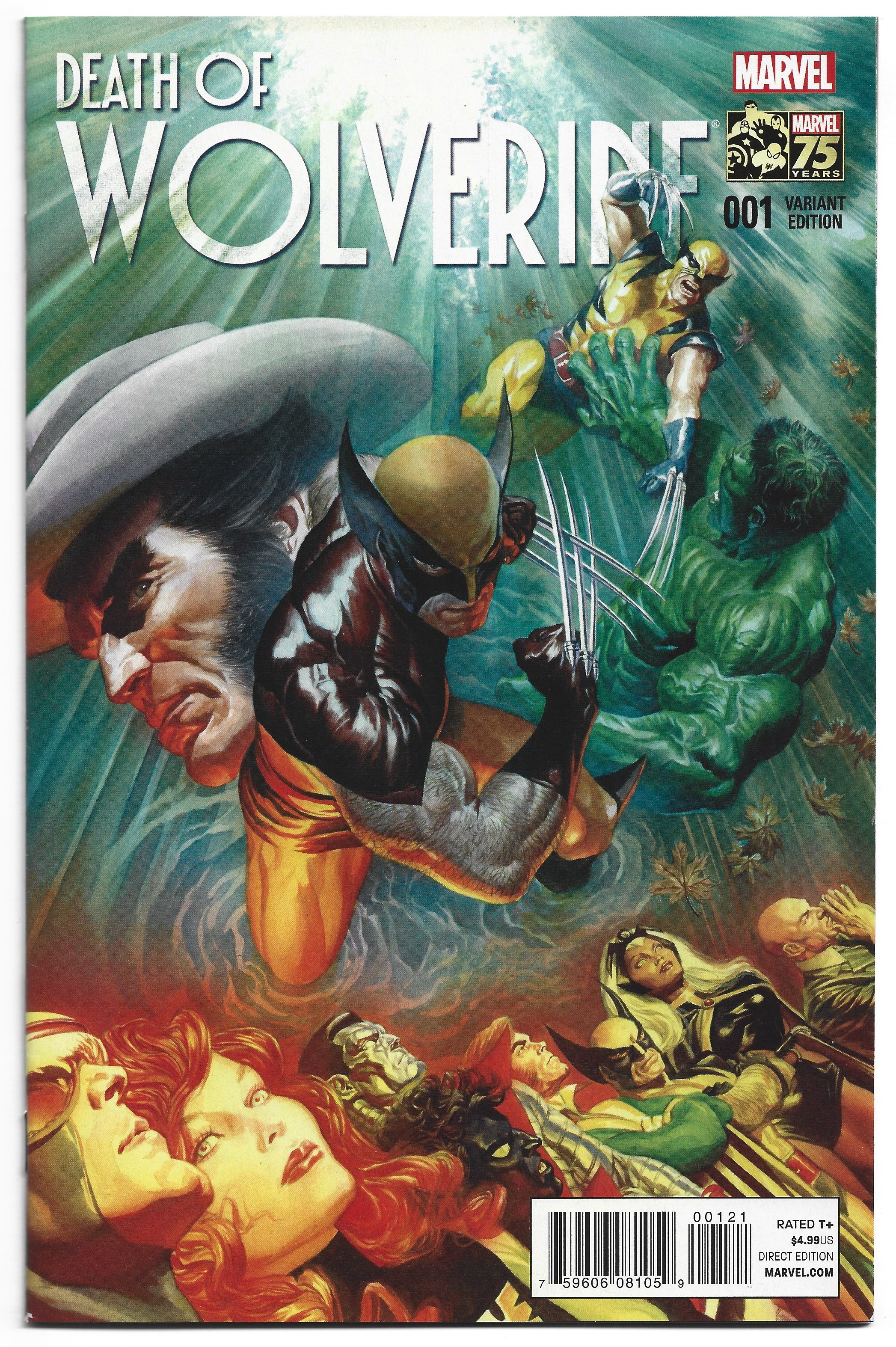 Death of Wolverine #1 1:75 Alex Ross Variant Marvel 2014 Charles Soule NM-