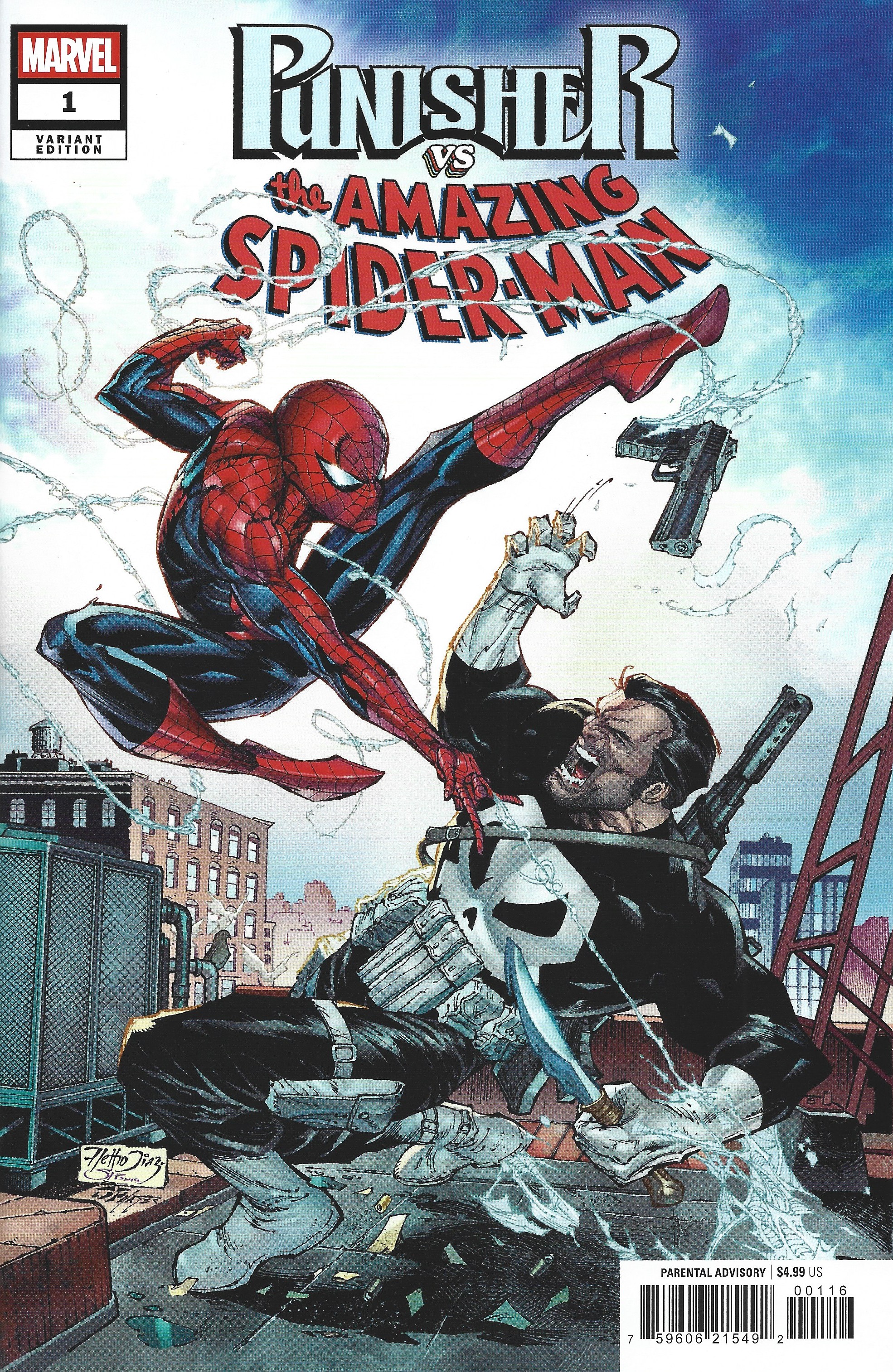 Punisher vs Spider-Man #1 1:25 Netho Diaz Variant Marvel 2026 Dan Abnett