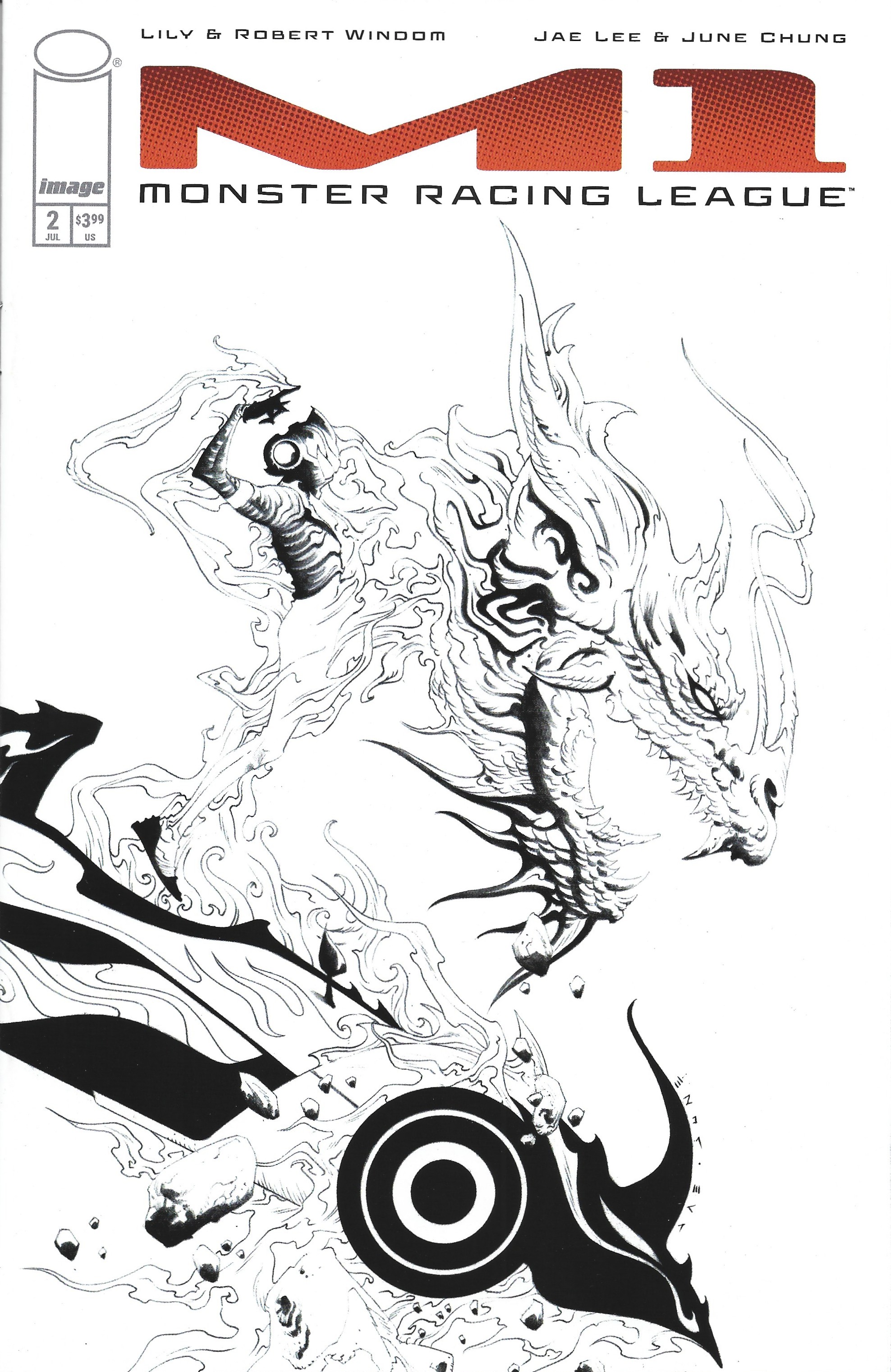 M1 Monster Racing League #2 1:25 Jae Lee B&W Variant Image 2026