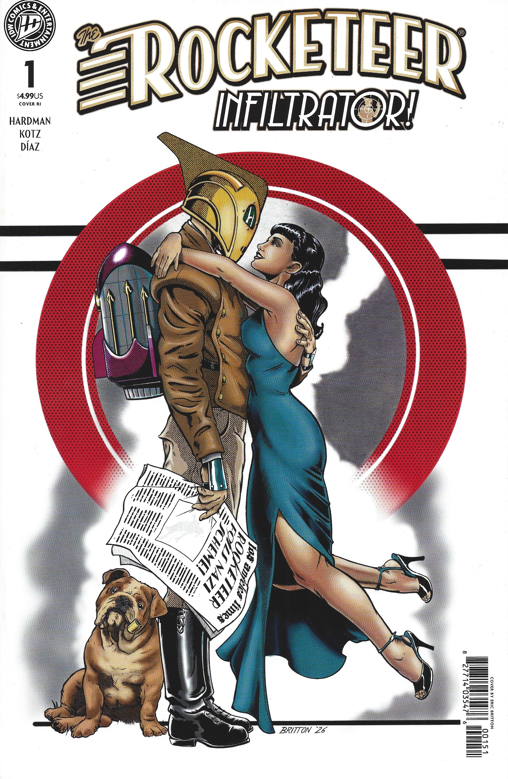 Rocketeer Infiltrator #1 1:10 Eric Britton Variant IDW 2026 Gabriel Hardman