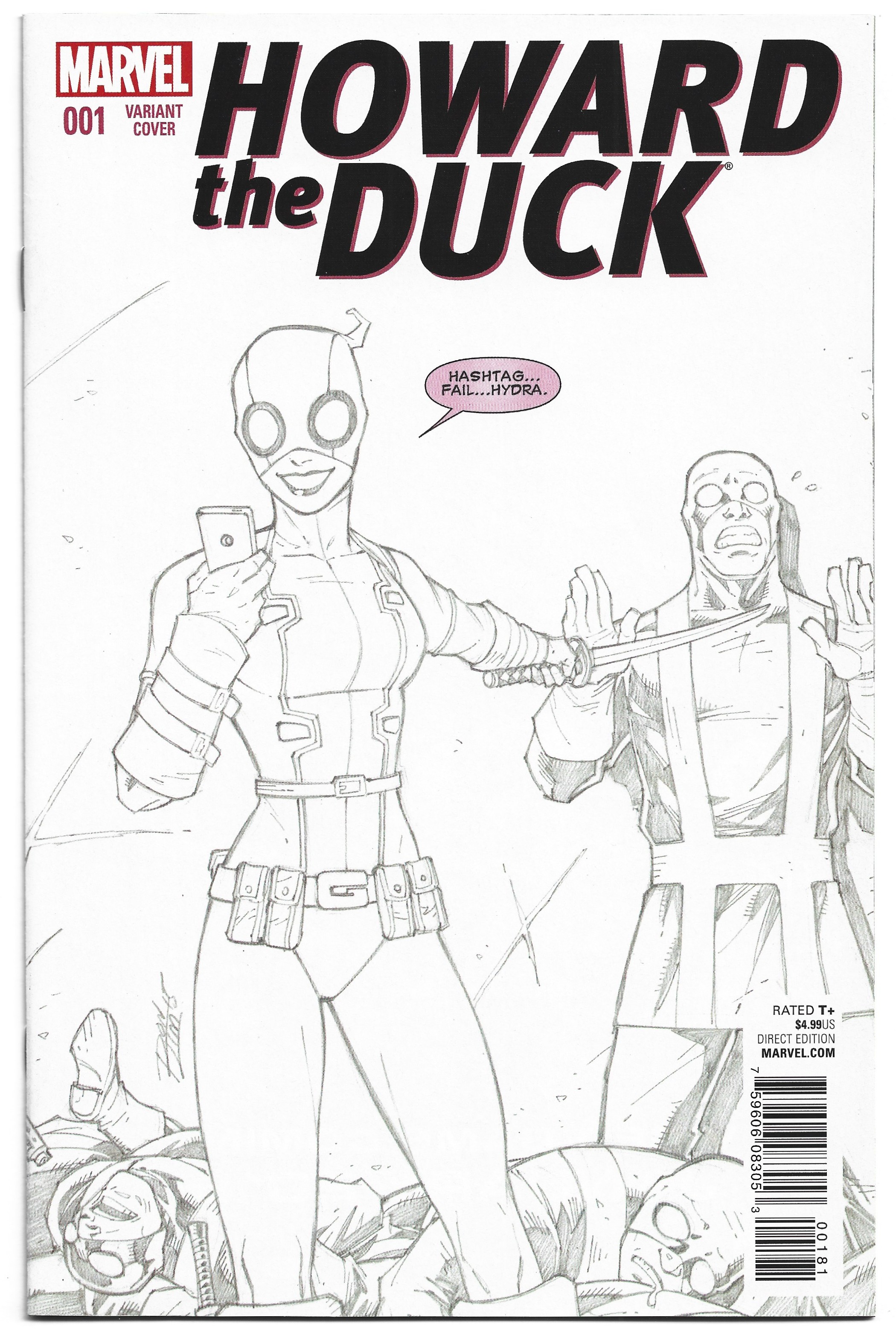 Howard the Duck #1 Ron Lim Gwenpool Sketch Variant Marvel 2016 1st App