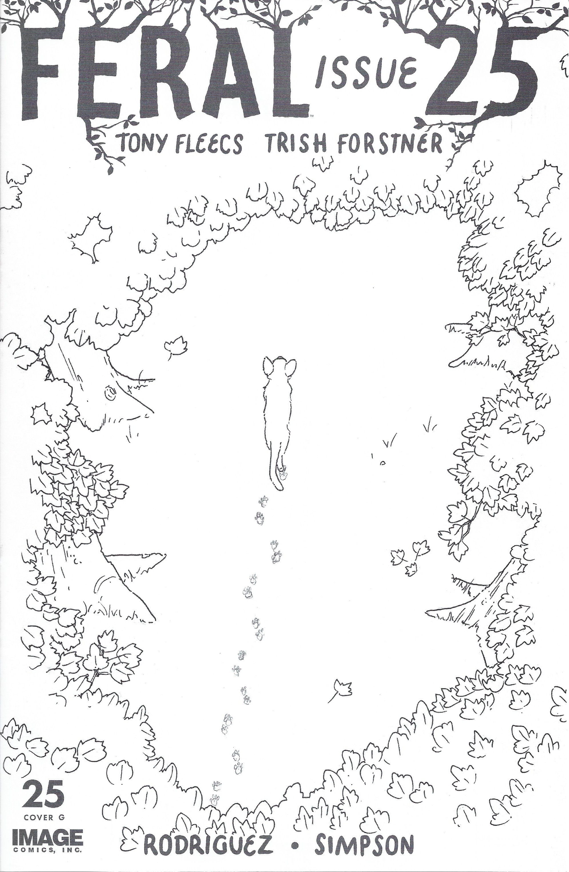 Feral #25 1:25 Patrick Horvath Beneath the Trees B&W Homage Variant Image 2024