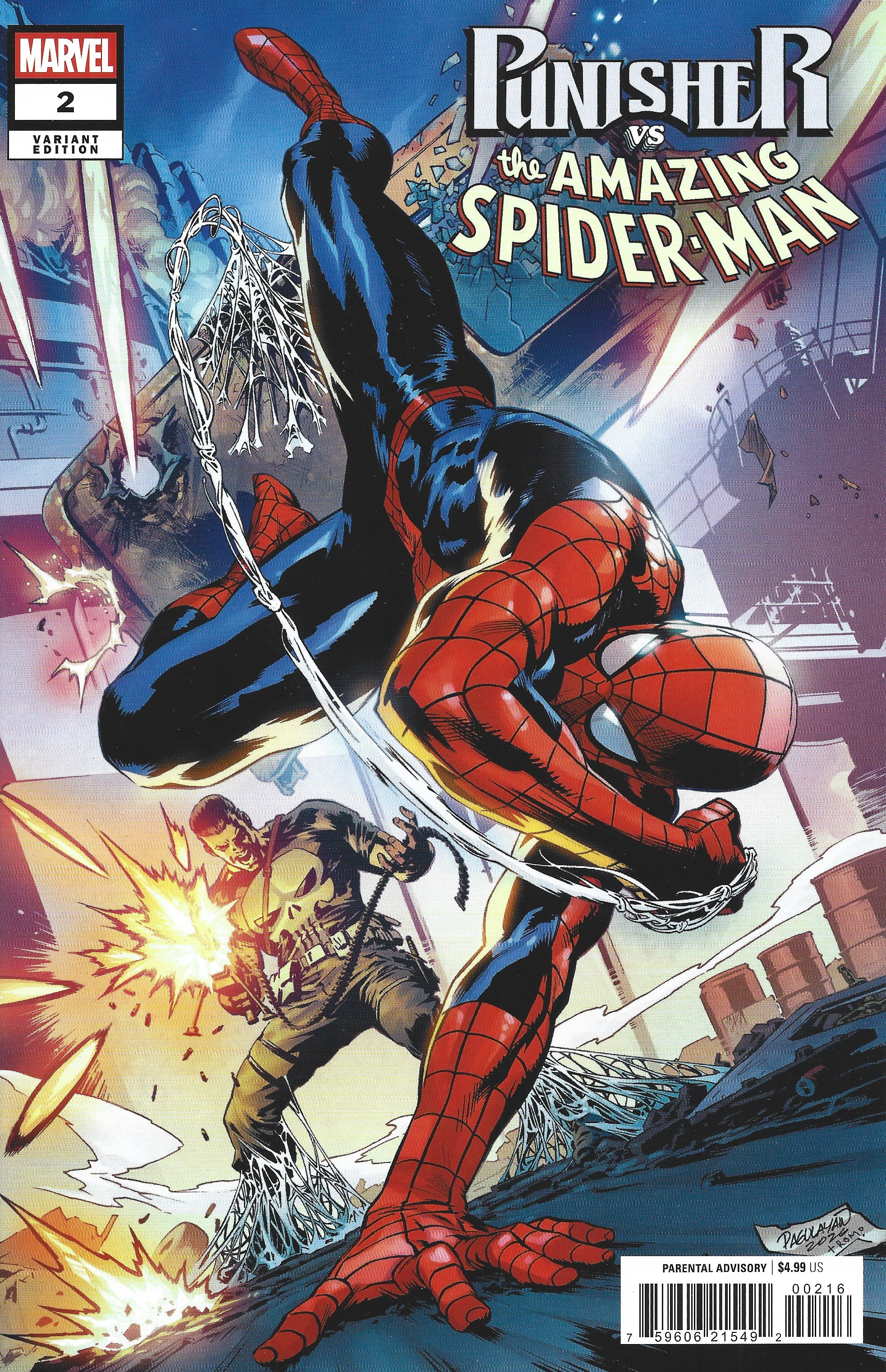 Punisher vs Spider-Man #2 1:25 Carlo Pagulayan Variant Marvel 2026 Abnett
