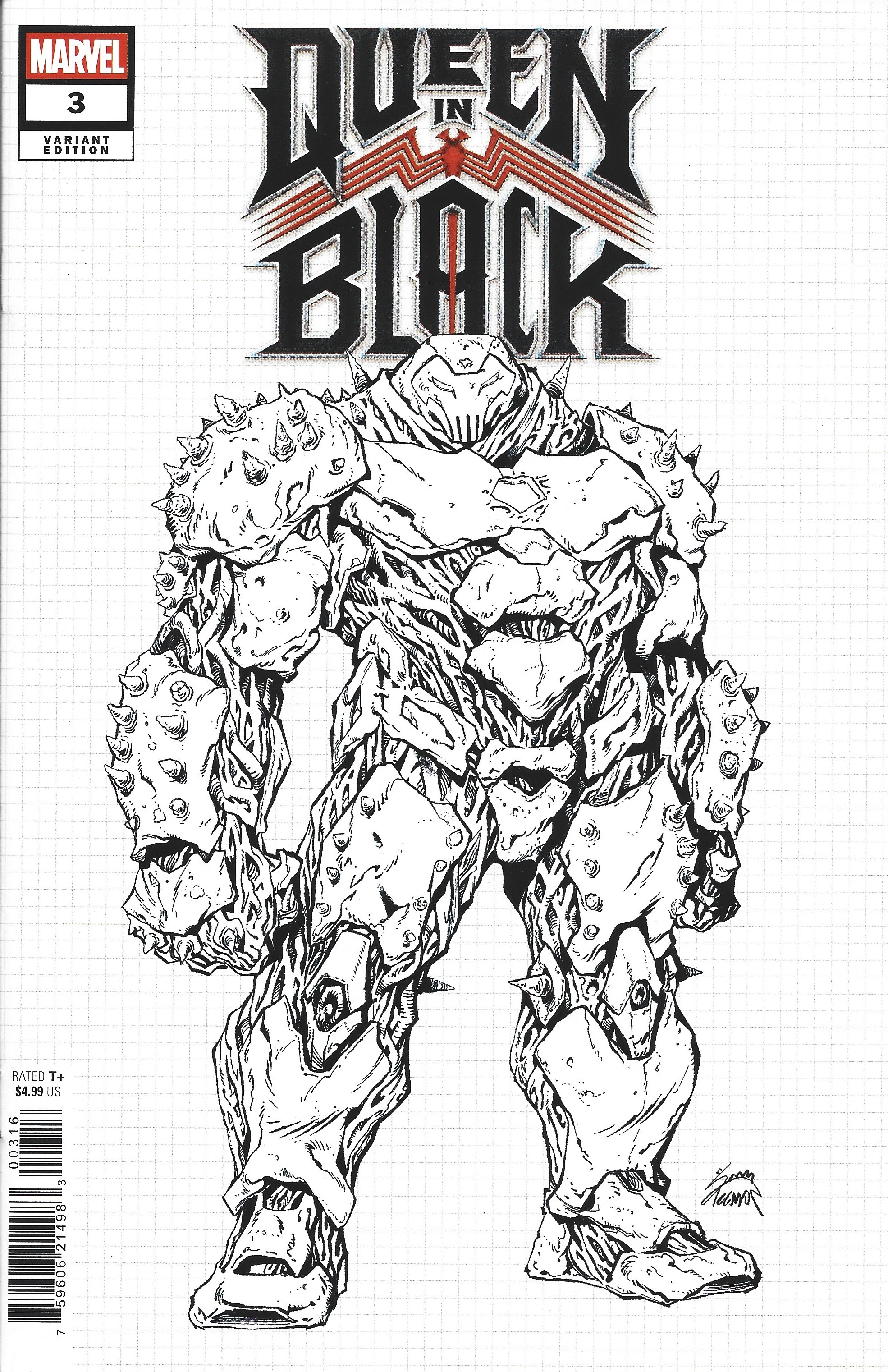 Queen in Black #3 1:10 Ryan Stegman B&W Design Variant Marvel 2026 Al Ewing