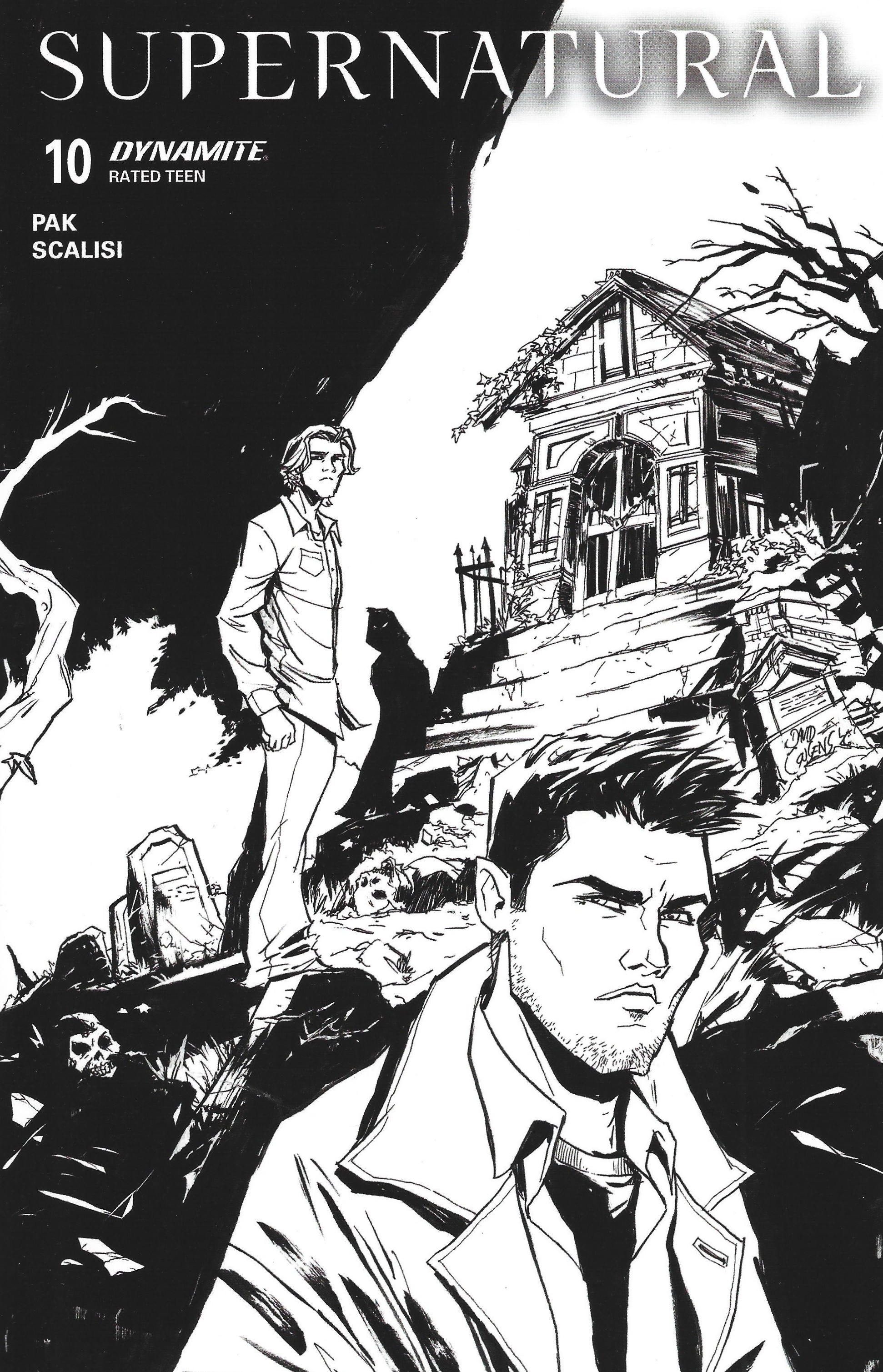 Supernatural #10 1:10 David Cousens B&W Variant Dynamite 2025
