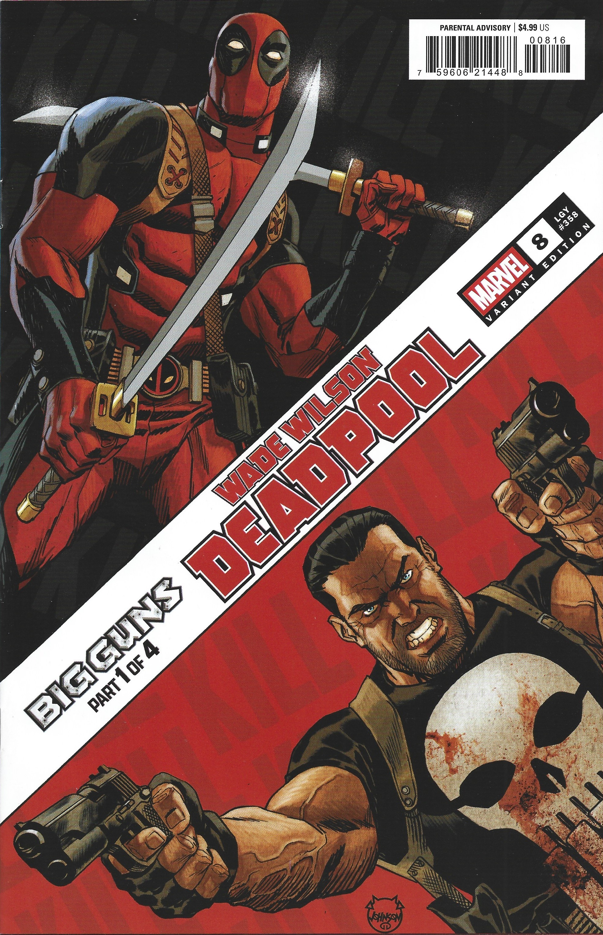 Wade Wilson Deadpool #8 1:25 Dave Johnson Variant Marvel 2026 Punisher