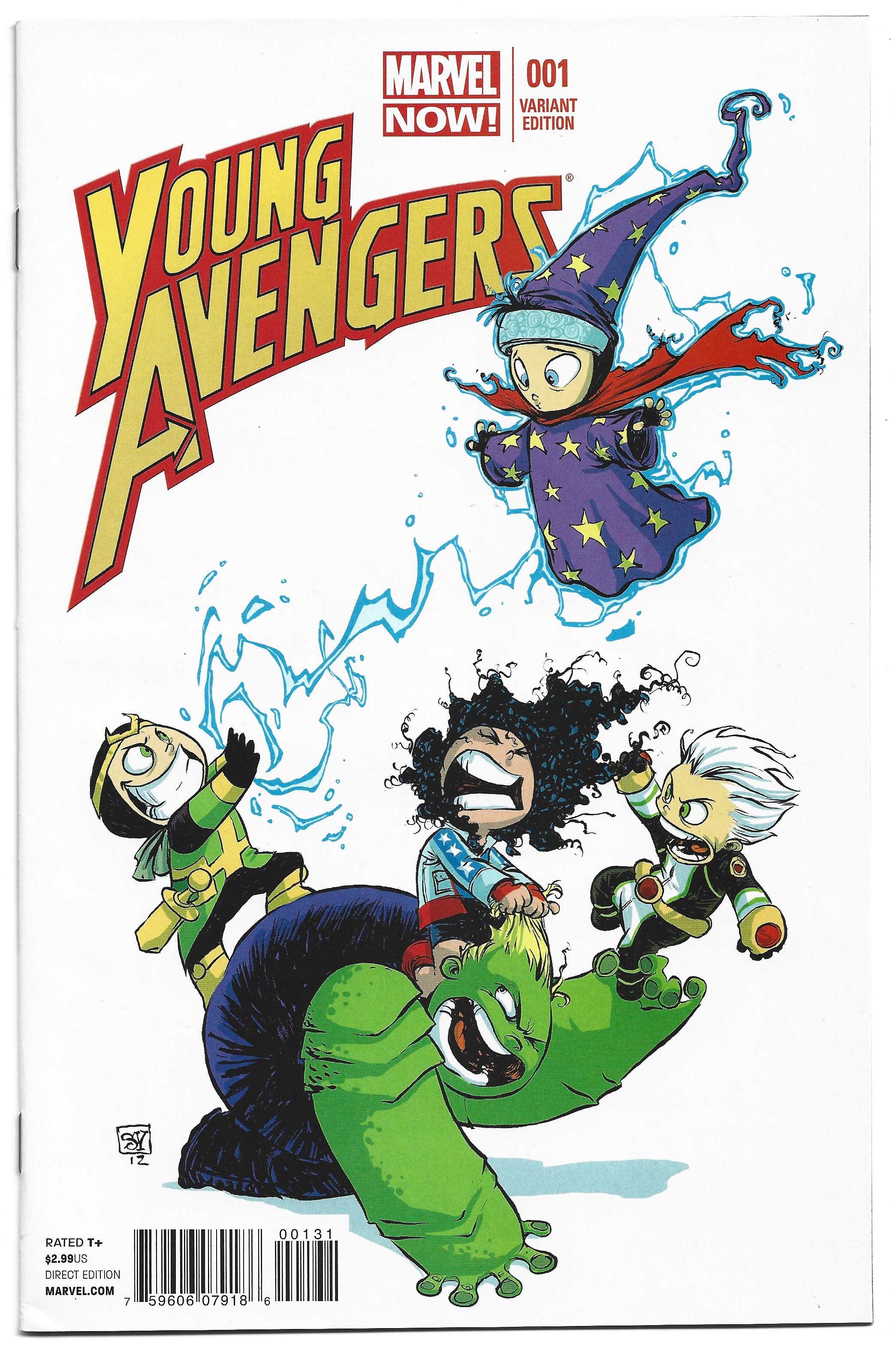 Young Avengers #1 Skottie Young Variant 2012 Ms America Kid Loki Wiccan VF/NM