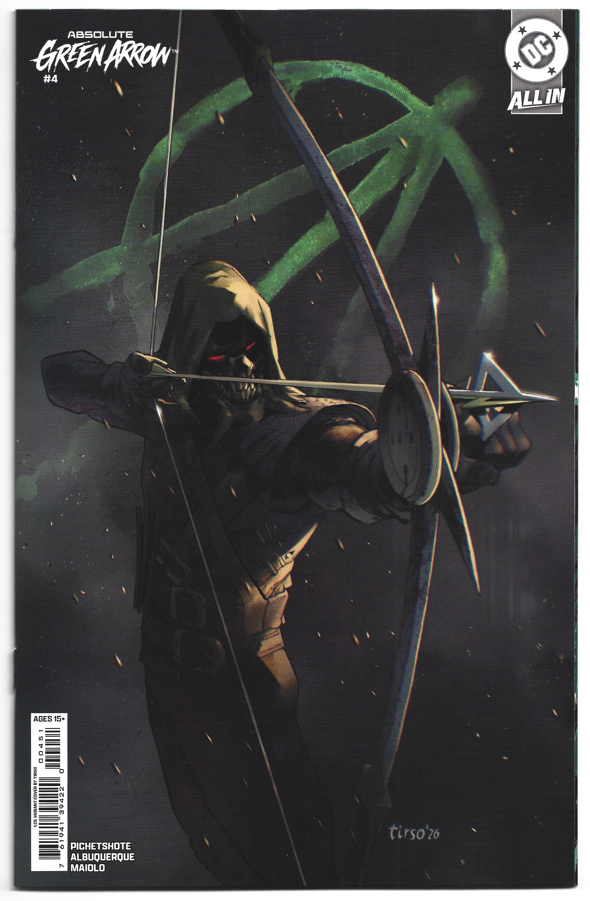 Absolute Green Arrow #4 1:25 Tirso Variant DC 2026 Pichetshote Albuquerque NM-