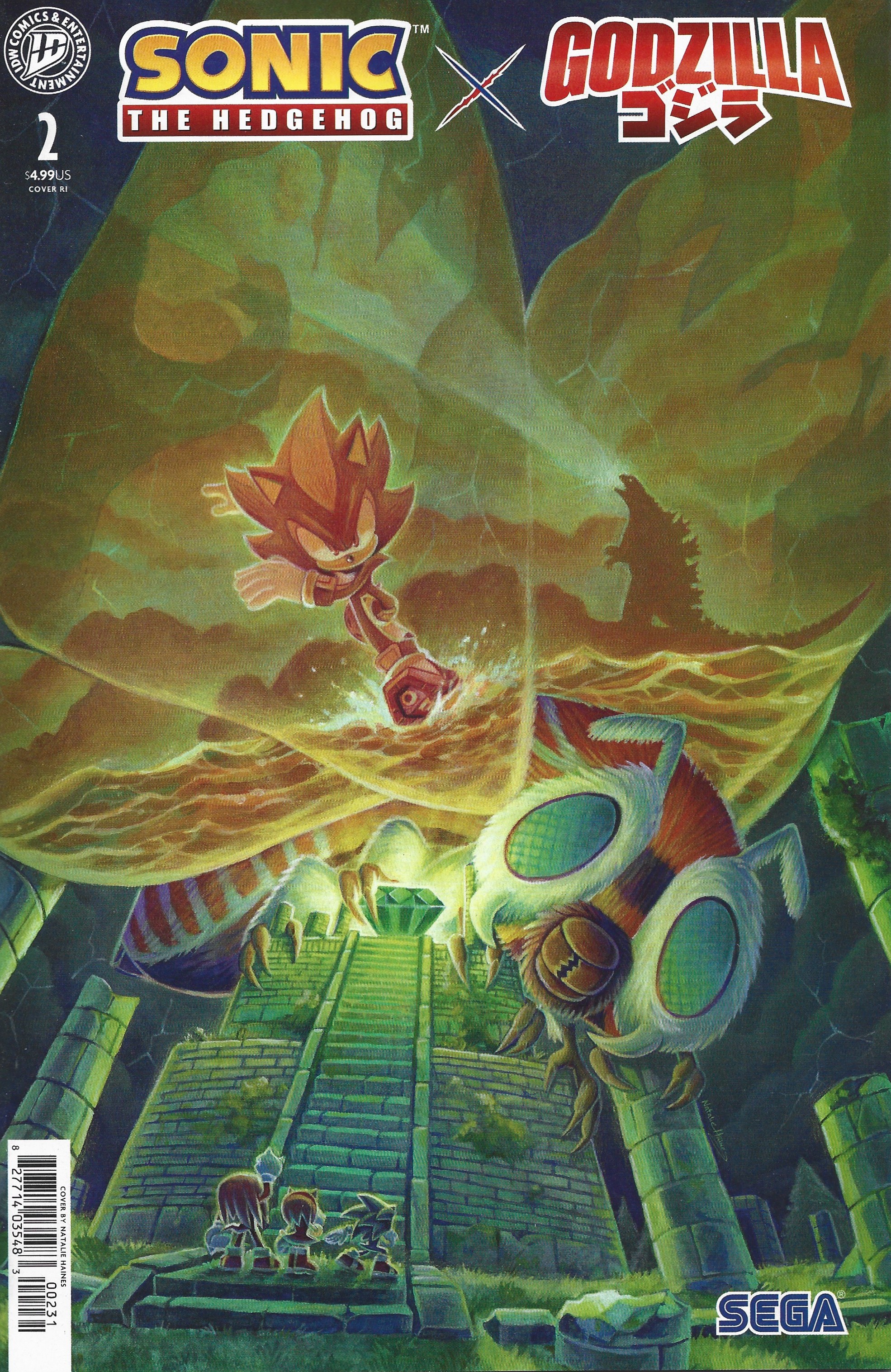 Sonic the Hedgehog x Godzilla #2 1:15 Natalie Haines Variant IDW 2026