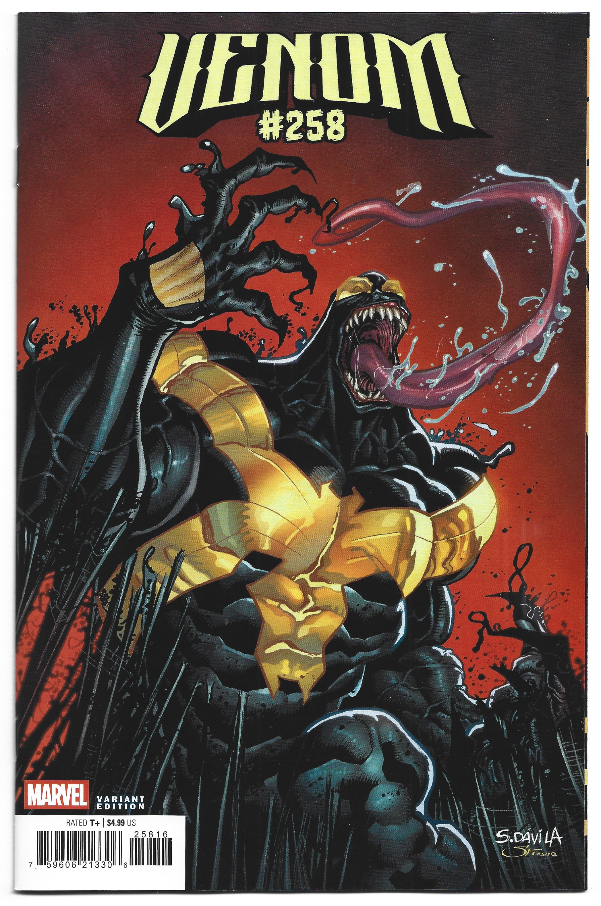 Venom #258 1:25 Sergio Davila Variant Marvel 2025 Al Ewing Carlos Gomez NM-
