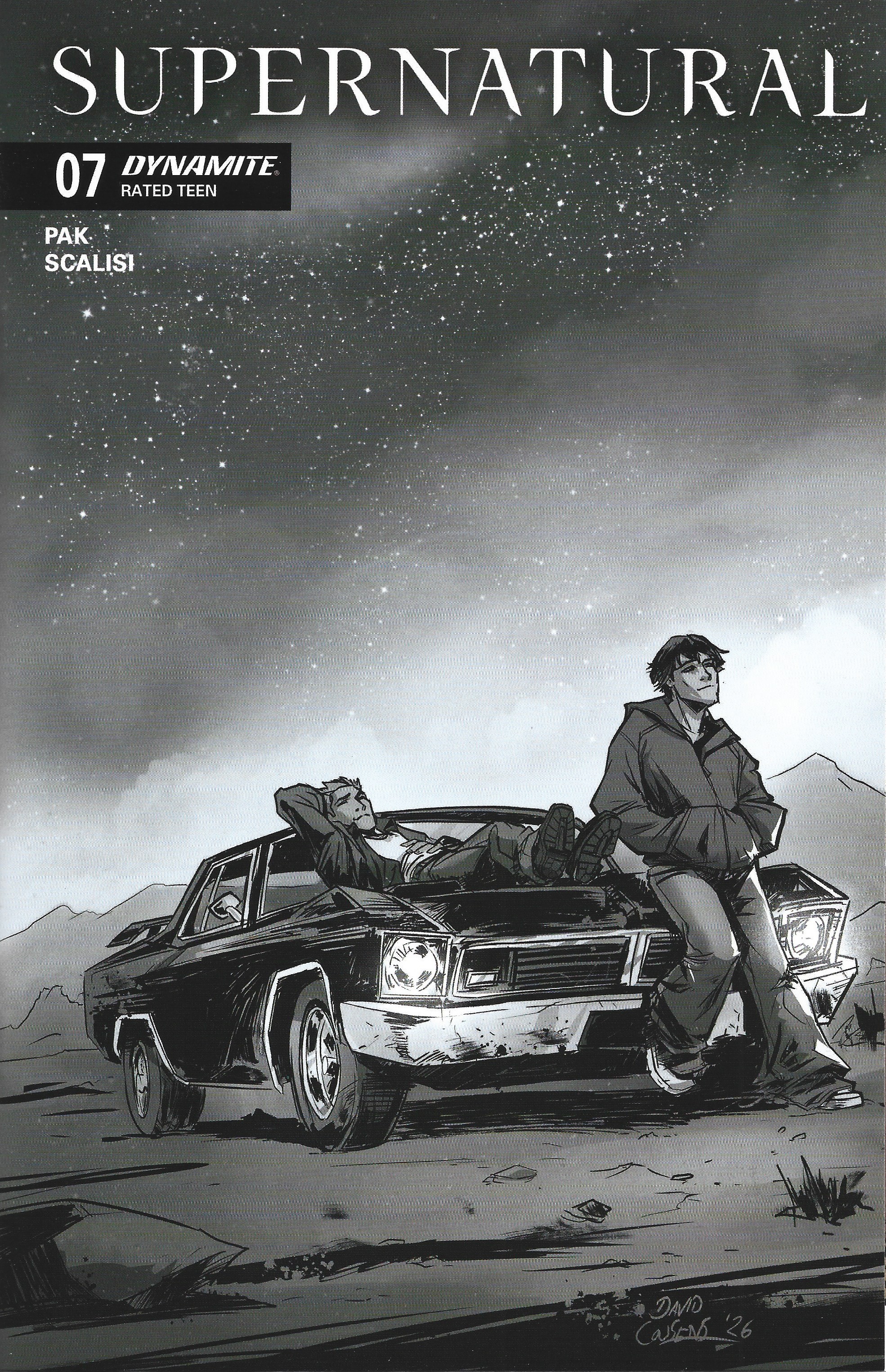 Supernatural #7 1:10 David Cousens B&W Variant Dynamite 2025