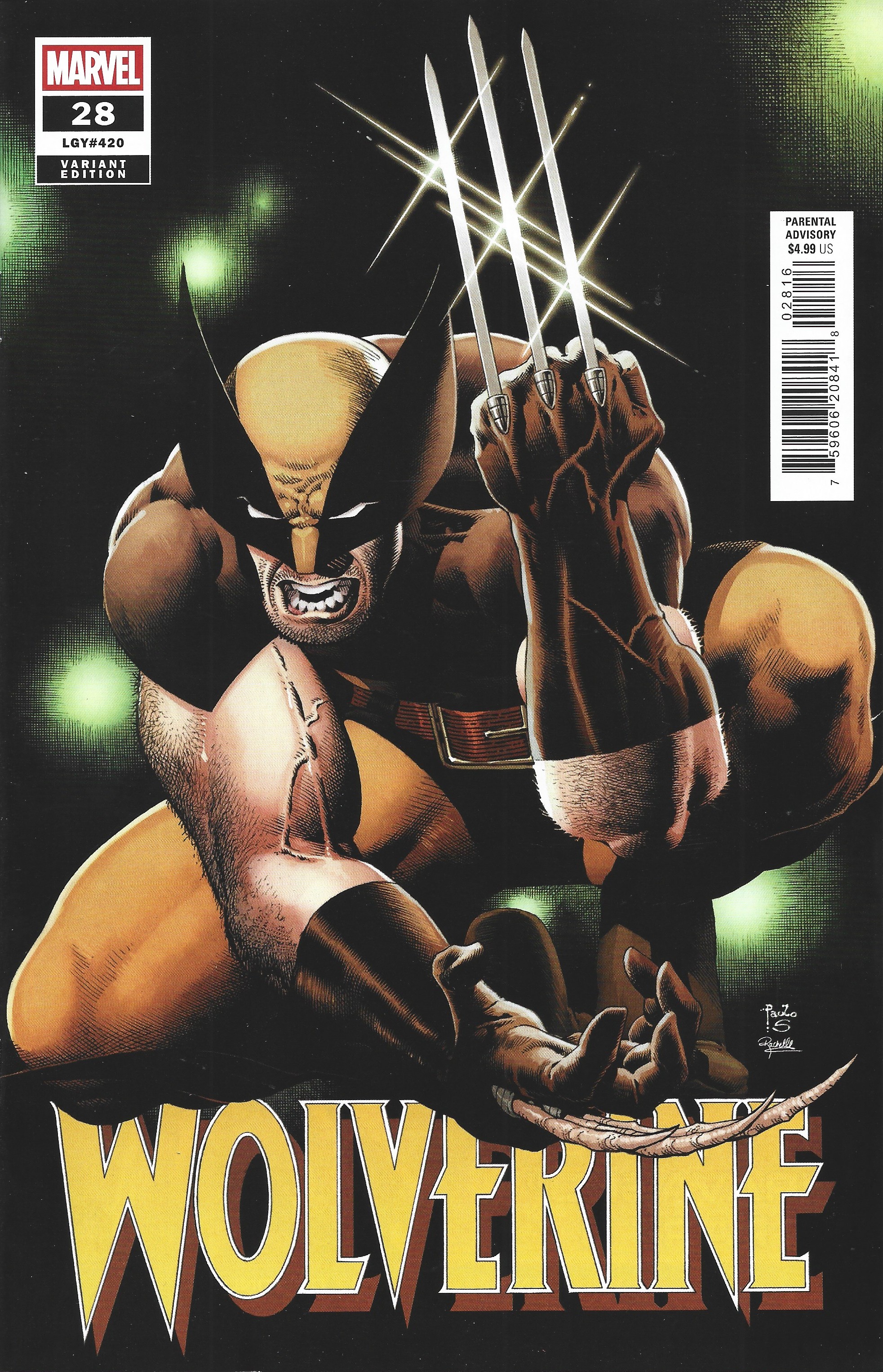 Wolverine #28 1:25 Paulo Siqueira Variant Marvel 2024 Ahmed Coccolo