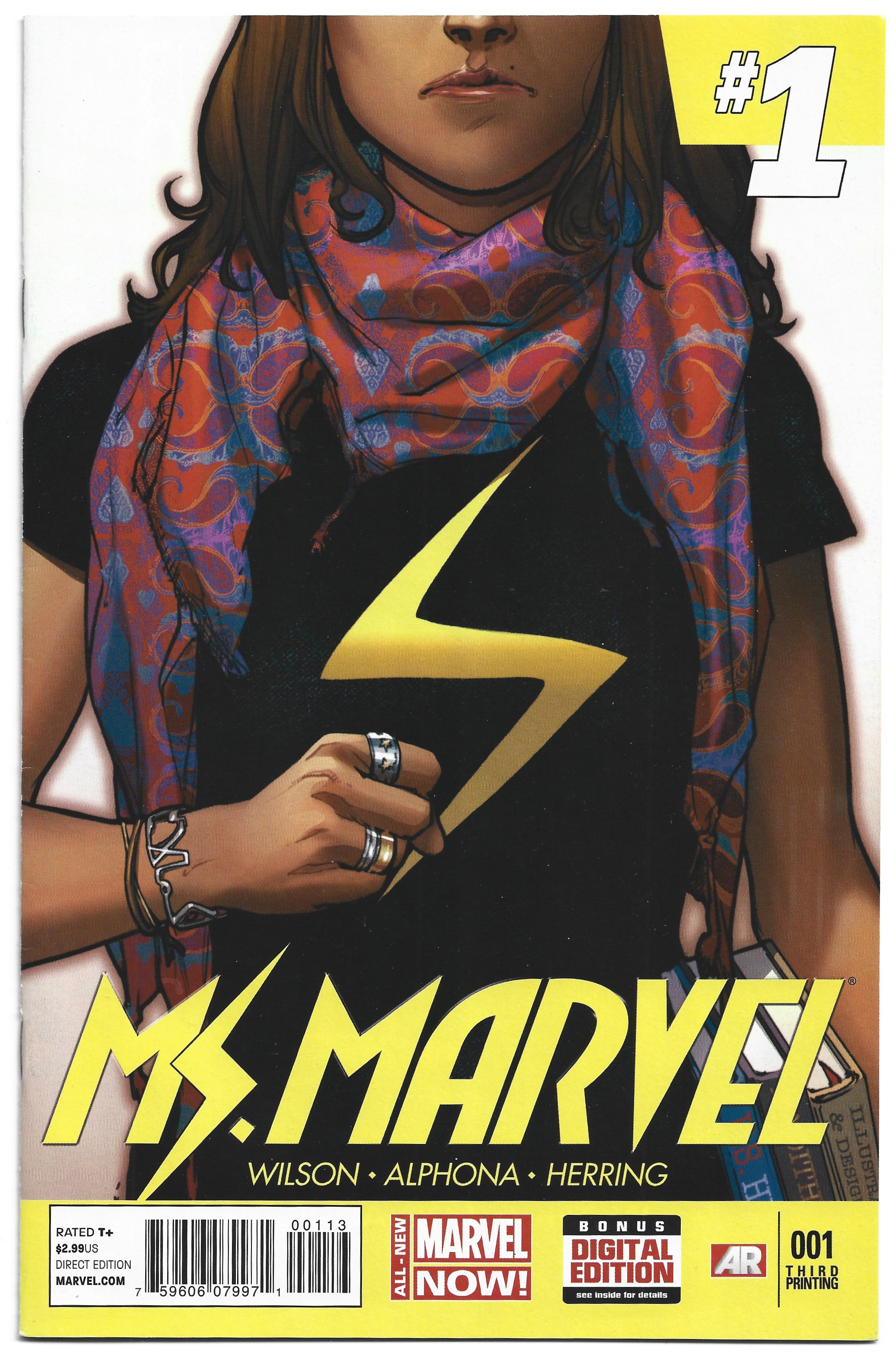 Ms Marvel #1 Sara Pichelli 3rd Print Var Kamala Khan 2014 G Willow Wilson VF/NM