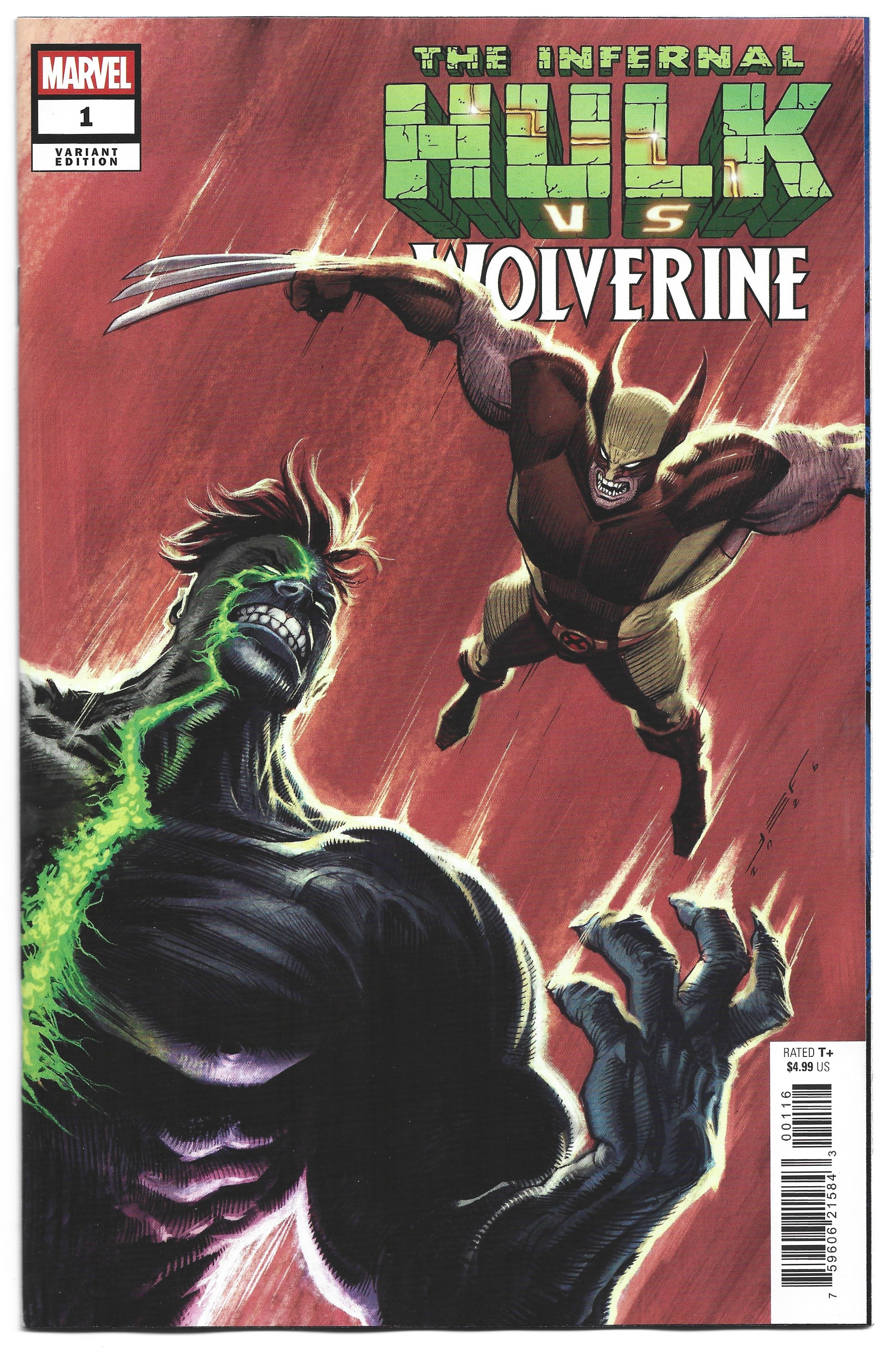 Infernal Hulk vs Wolverine #1 1:25 Juan Ferreyra Variant 2026 PK Johnson NM-