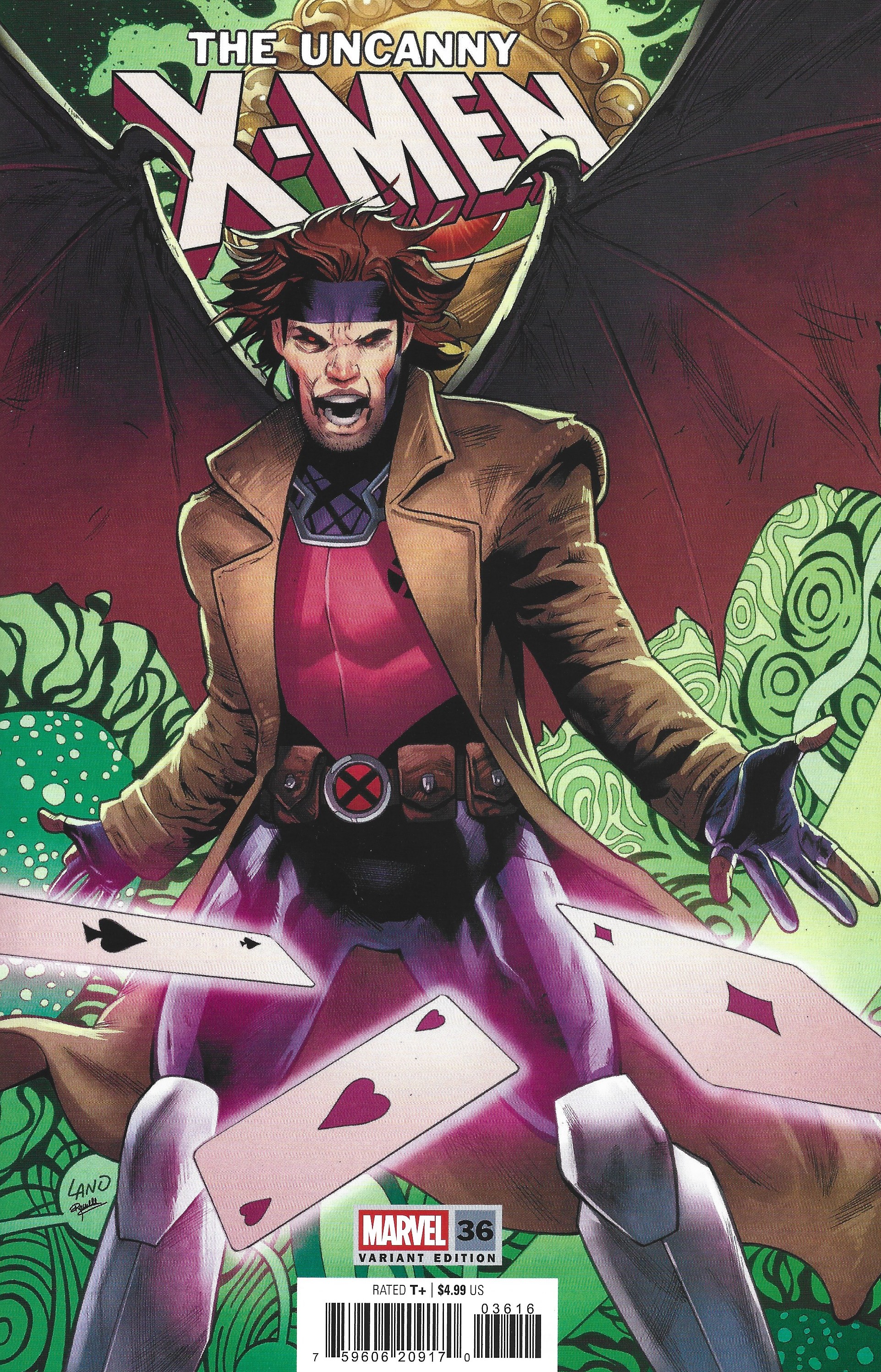 Uncanny X-Men #36 1:25 Greg Land Variant Gambit Marvel 2024