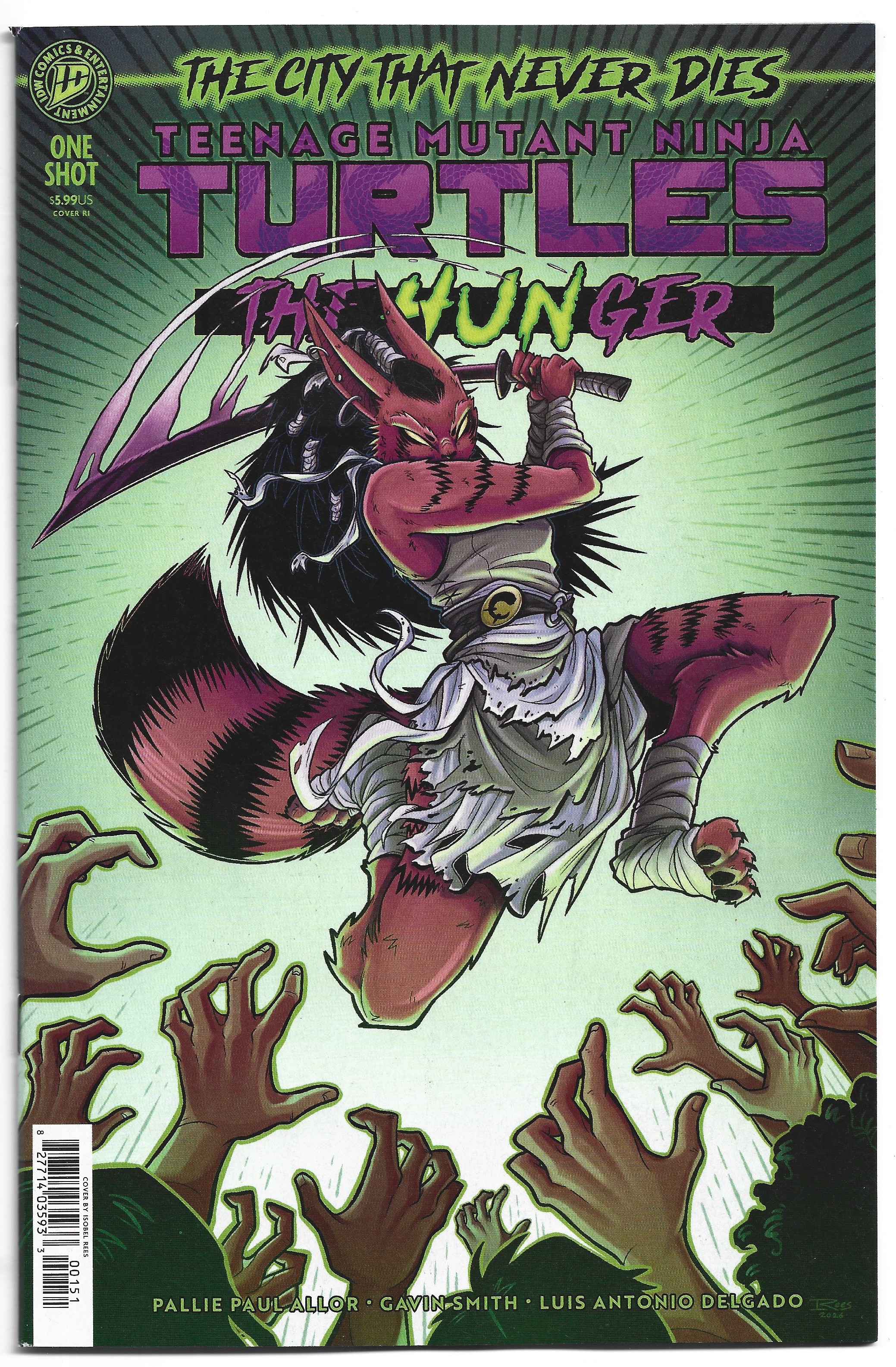 Teenage Mutant Ninja Turtles the Hunger #1 1:25 Isobel Rees Variant IDW 2026