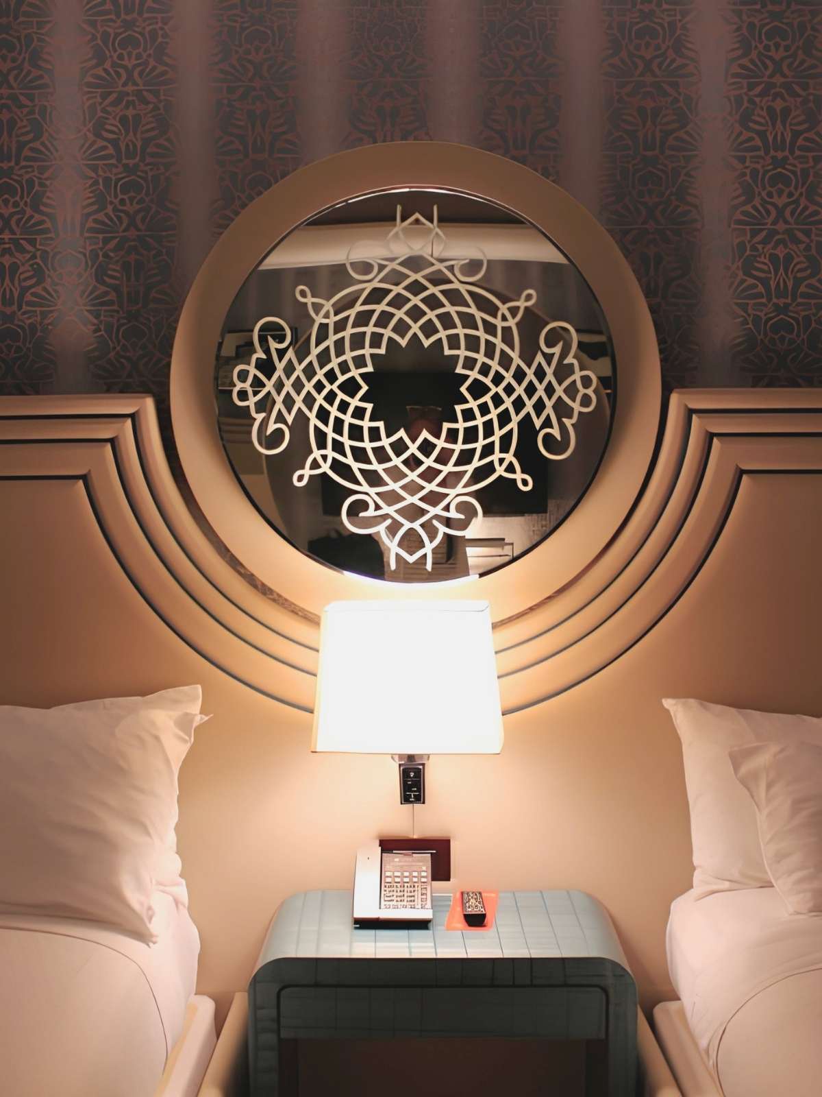 Custom etched bedroom mirror for Cosmopolitan hotel Las Vegas