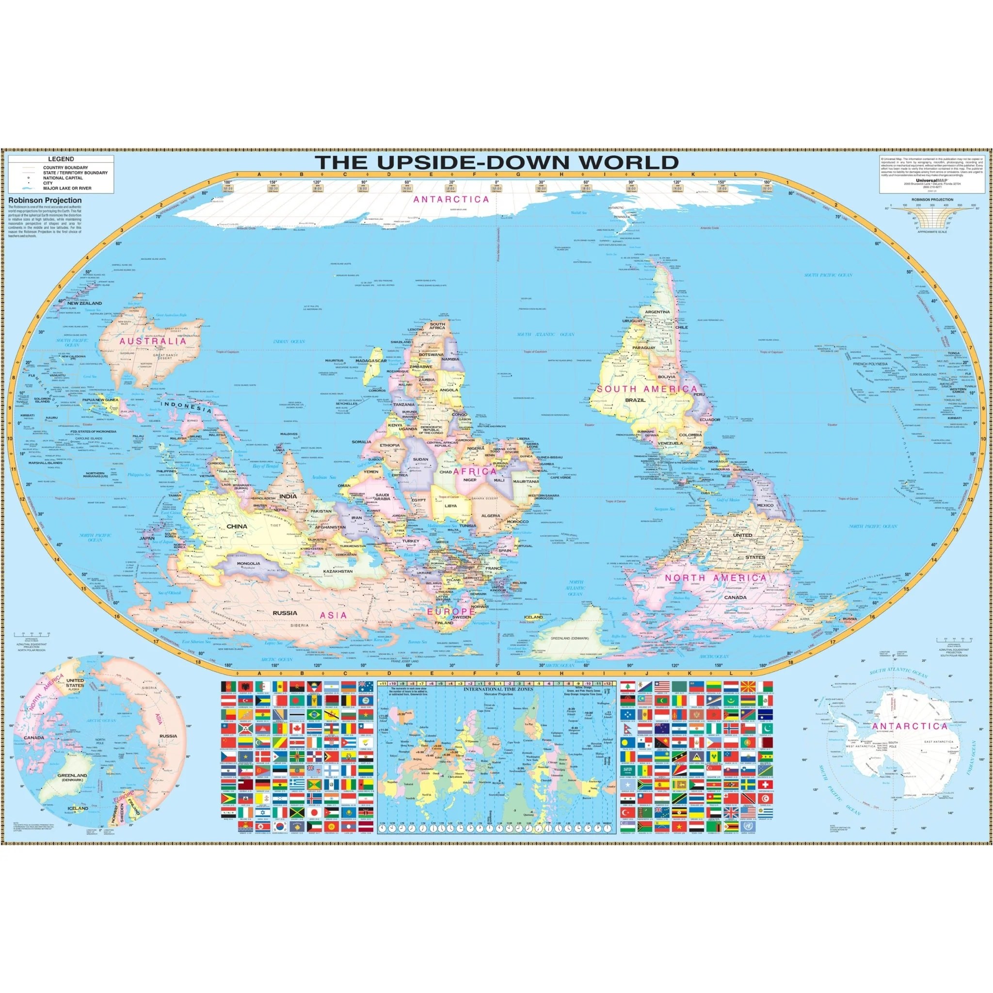 Turning The World Around The Upside Down Map World Upside Down Wall Map 487949 