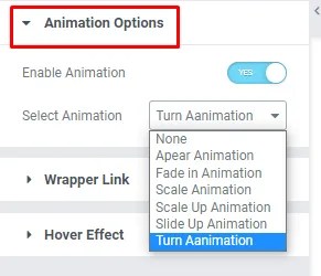 animation customized for product slider
